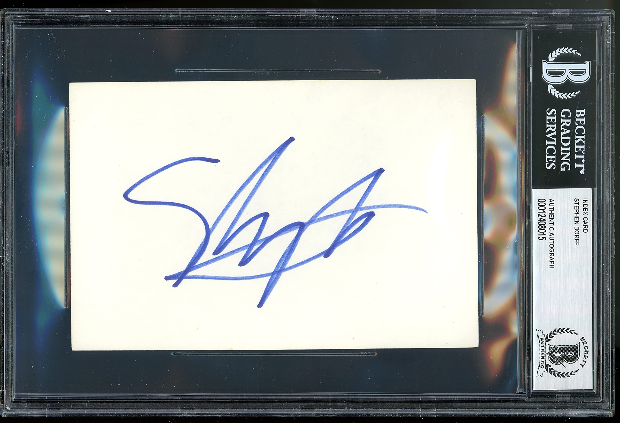 Stephen Dorff Embattled Authentic Signed 4x6 Index Card Autographed BAS Slabbed