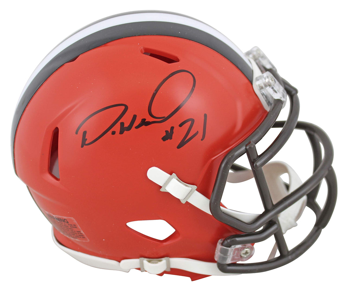 Browns Denzel Ward Authentic Signed 2020 Speed Mini Helmet JSA Witness