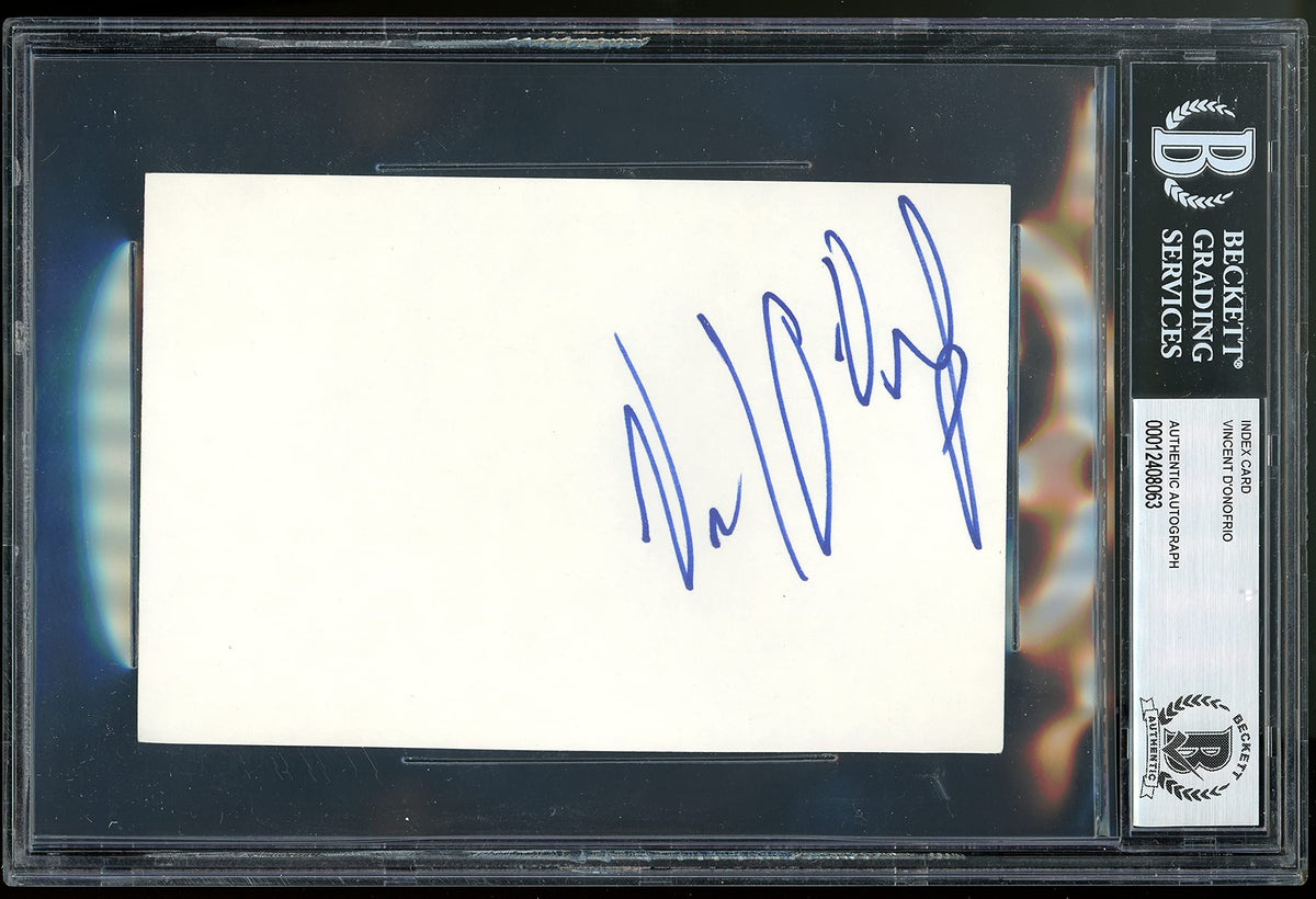 Vincent D'Onofrio Law & Order Authentic Signed 4x6 Index Card BAS Slabbed