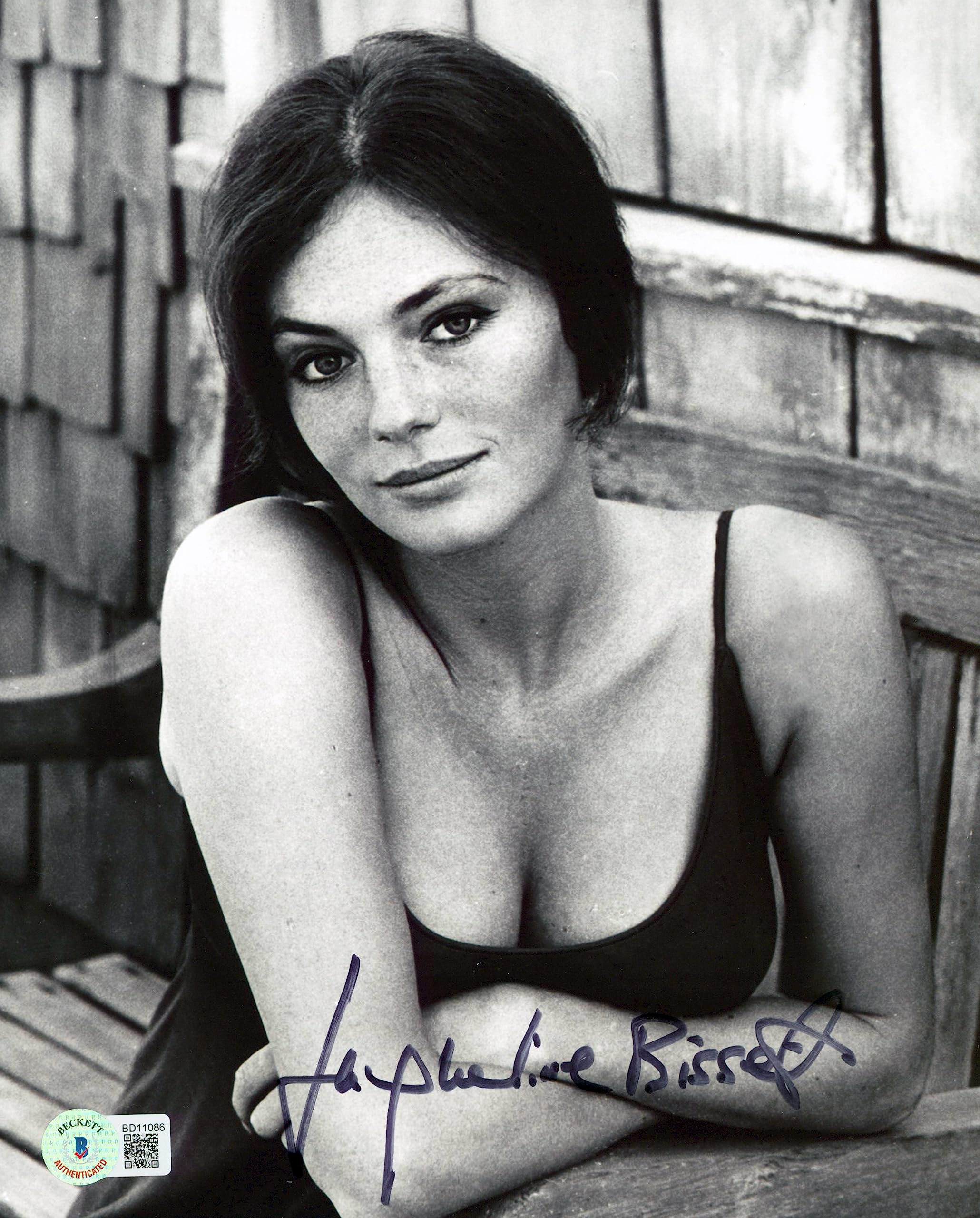 Jacqueline Bisset The Deep Signed 8x10 Black & White Sexy Photo BAS #BD11086