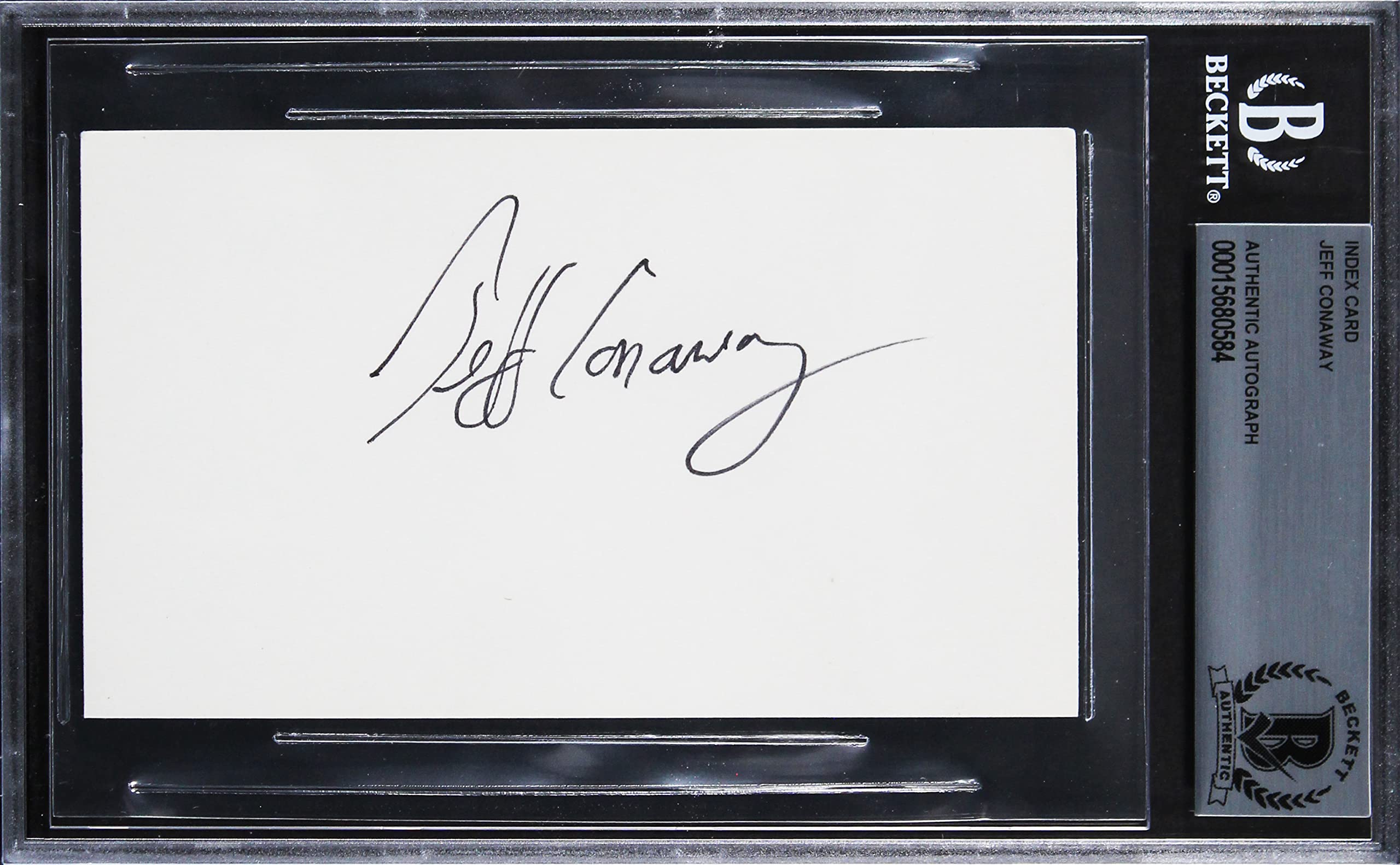 Jeff Conaway Taxi Authentic Signed 3x5 Index Card Autographed BAS Slabbed 2