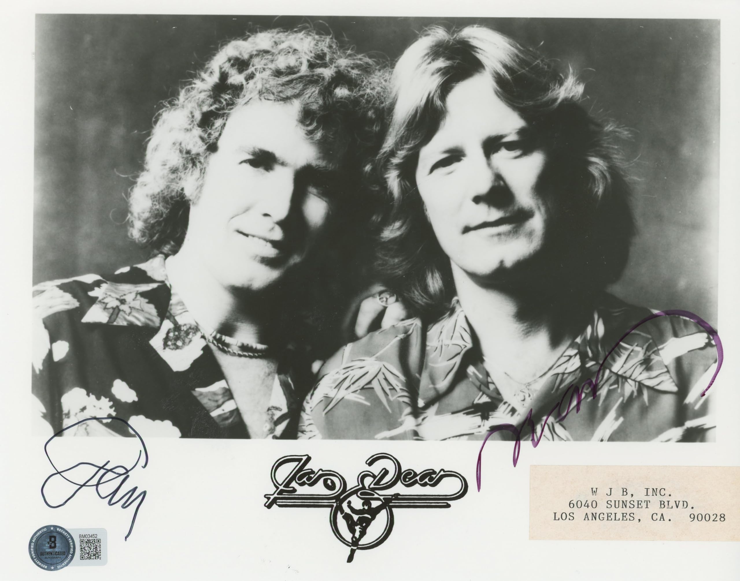 Jan Berry & Dean Torrence Jan And Dean Authentic Signed 8x10 Photo BAS #BM03452
