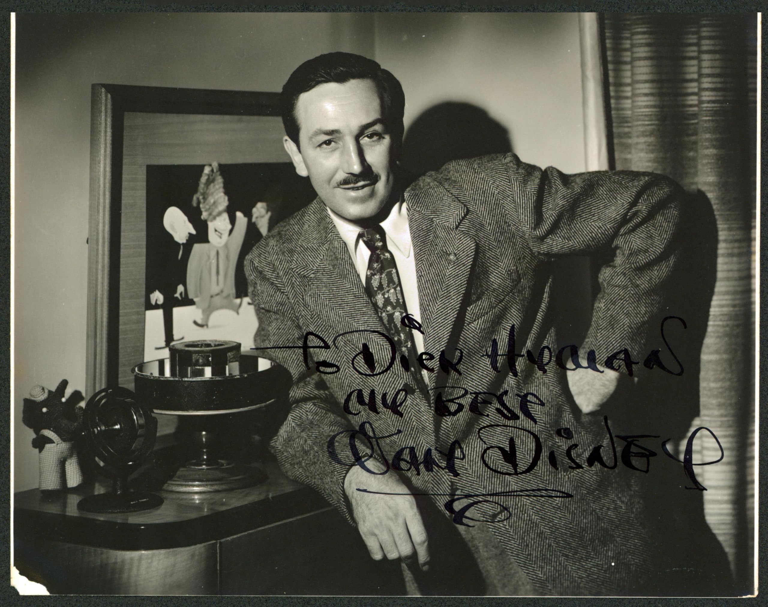 Walt Disney My Best Authentic Signed Black & White 7.5x9.5 Photo JSA #YY86415