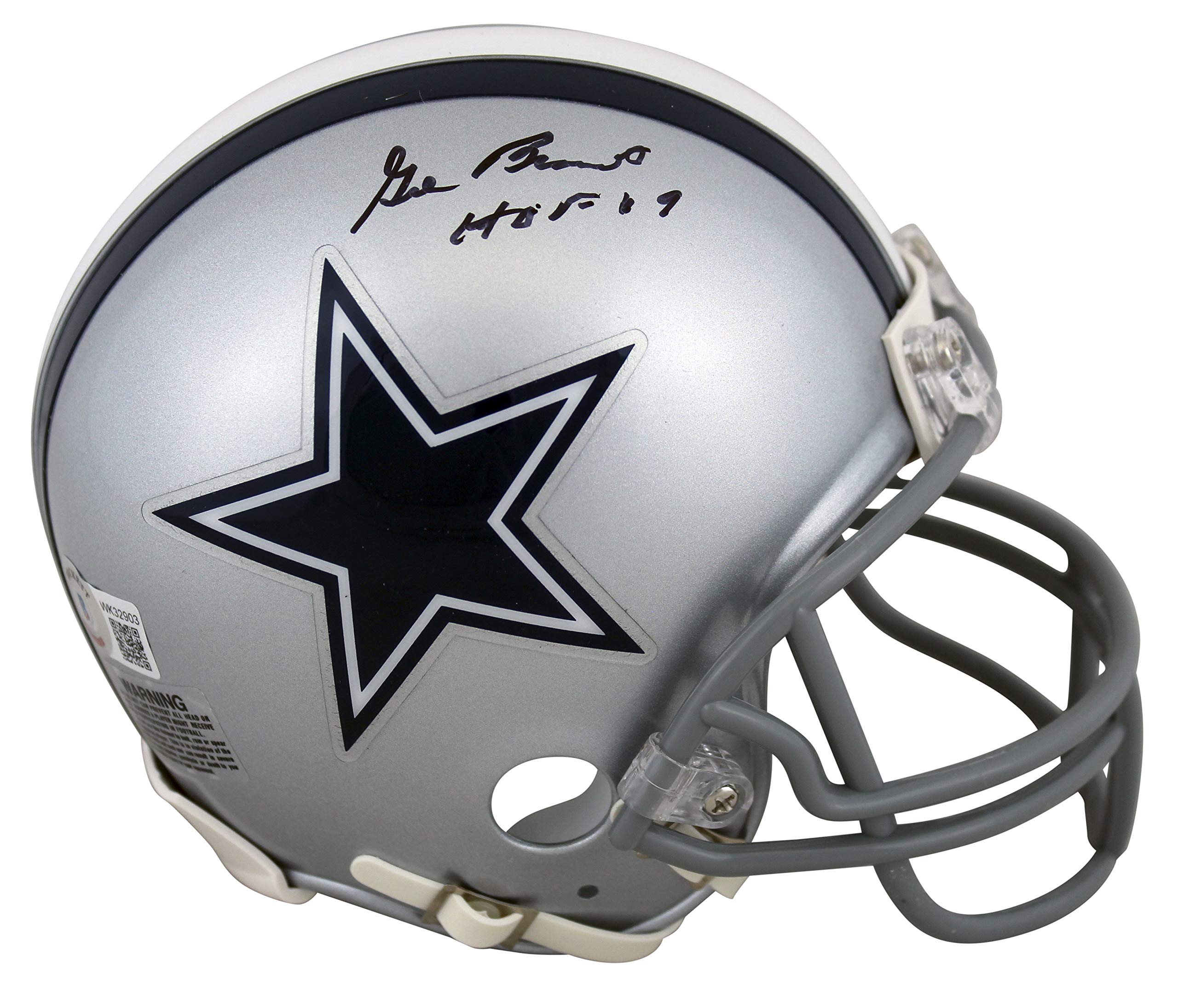 Cowboys Gil Brandt Authentic Signed Silver Rep Mini Helmet BAS Witnessed