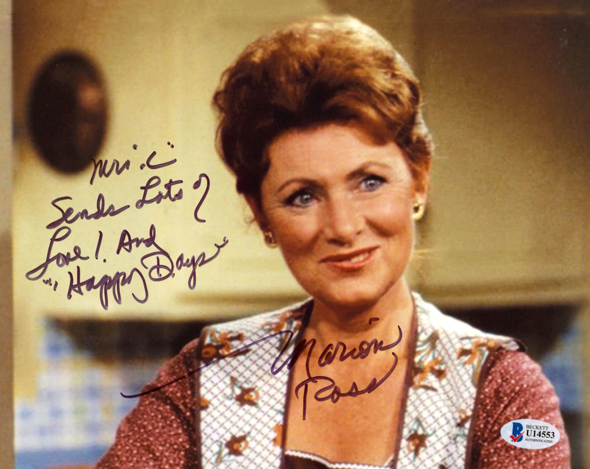 Marion Ross Happy Days "Mrs. C Sends Lots Of Love" Signed 8x10 Photo BAS #U14553
