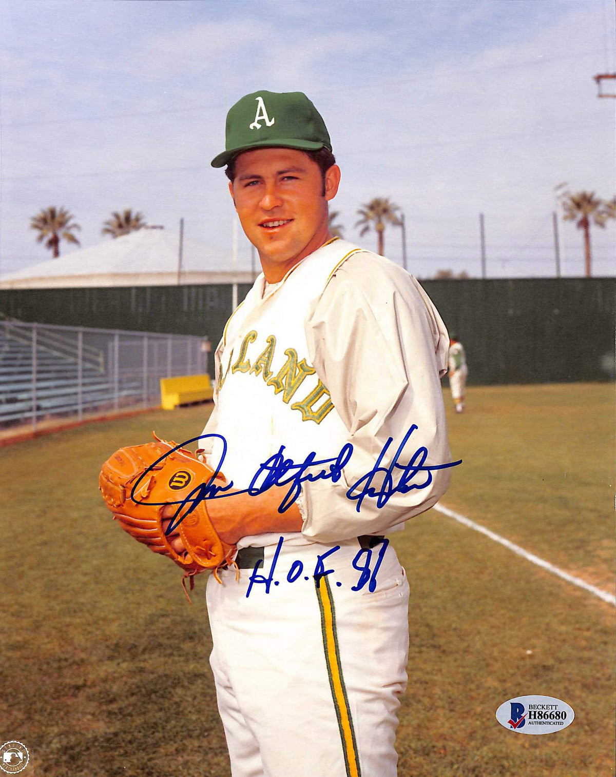 Athletics Jim Catfish Hunter "HOF 87" Authentic Signed 8x10 Photo BAS #H86680