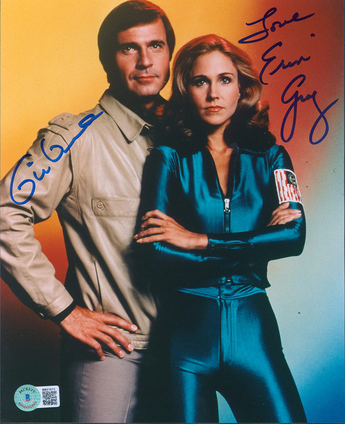 Gil Gerard & Erin Gray Buck Rogers in the 25th Century Signed 8x10 Photo BAS