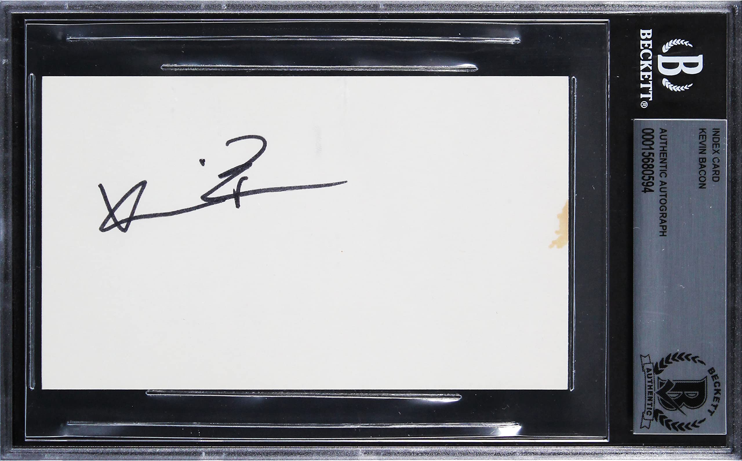 Kevin Bacon Footloose Authentic Signed 3x5 Index Card Autographed BAS Slabbed