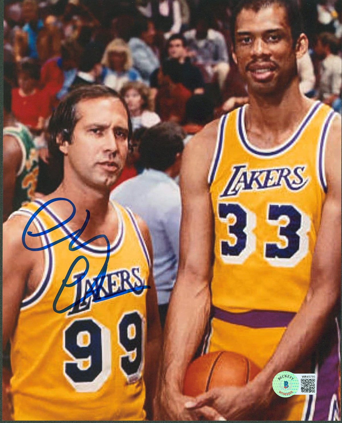 Chevy Chase Fletch Authentic Signed 8x10 Vertical Photo w/ Kareem BAS Witnessed