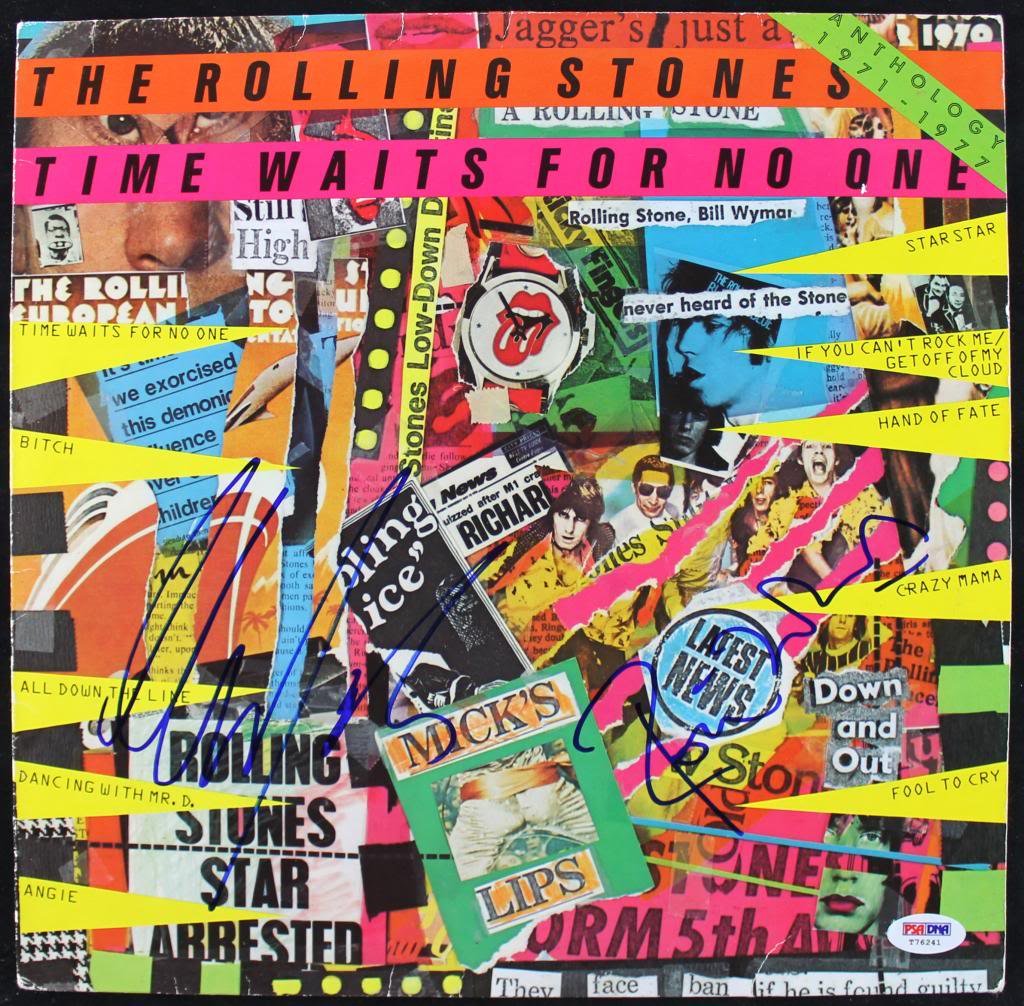 Rolling Stones- Mick Taylor & Ronnie Wood Signed Album Cover W/ Vinyl PSA T76241