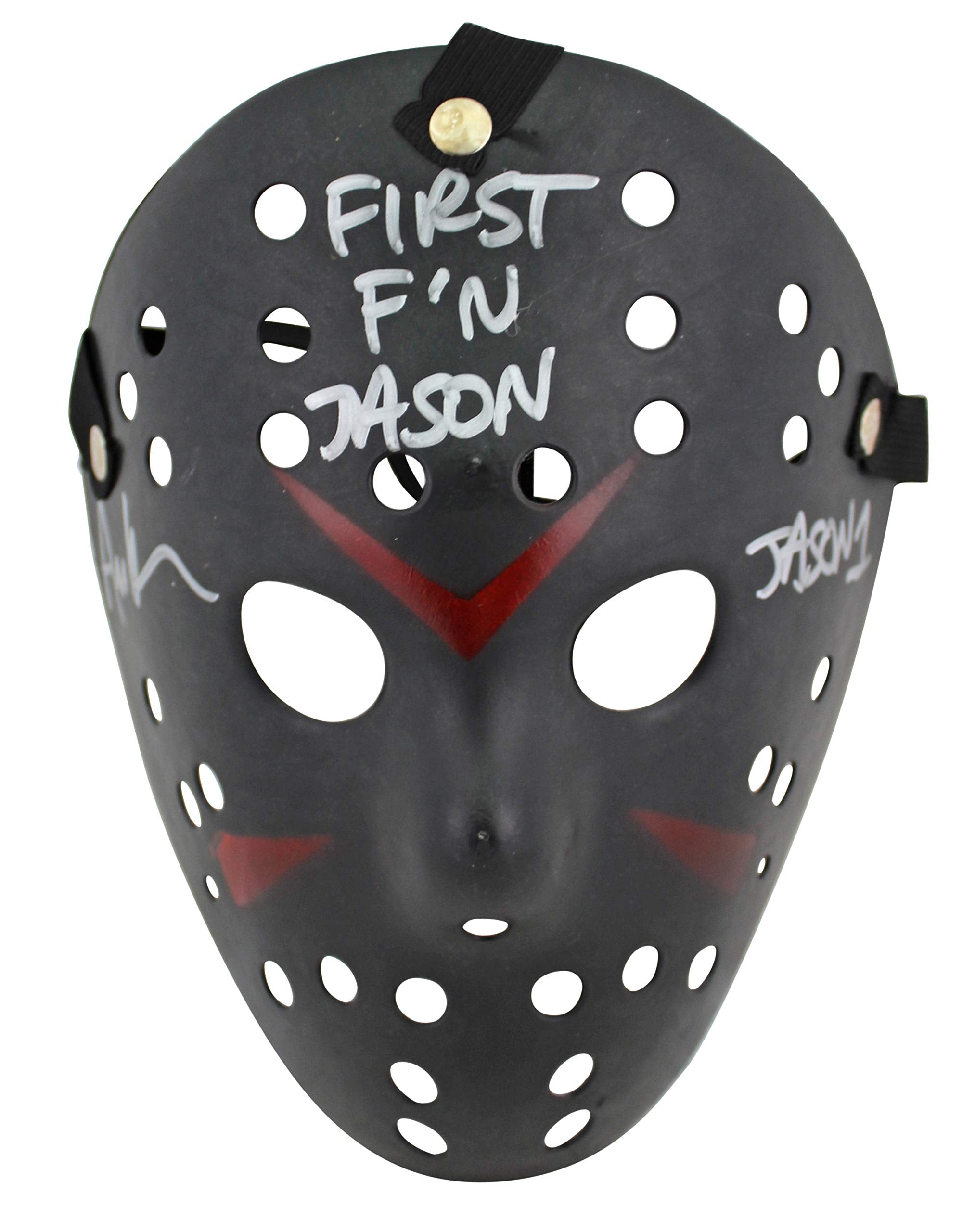 Ari Lehman Friday The 13th "First F'n Jason" Signed Black Jason Mask BAS Witness