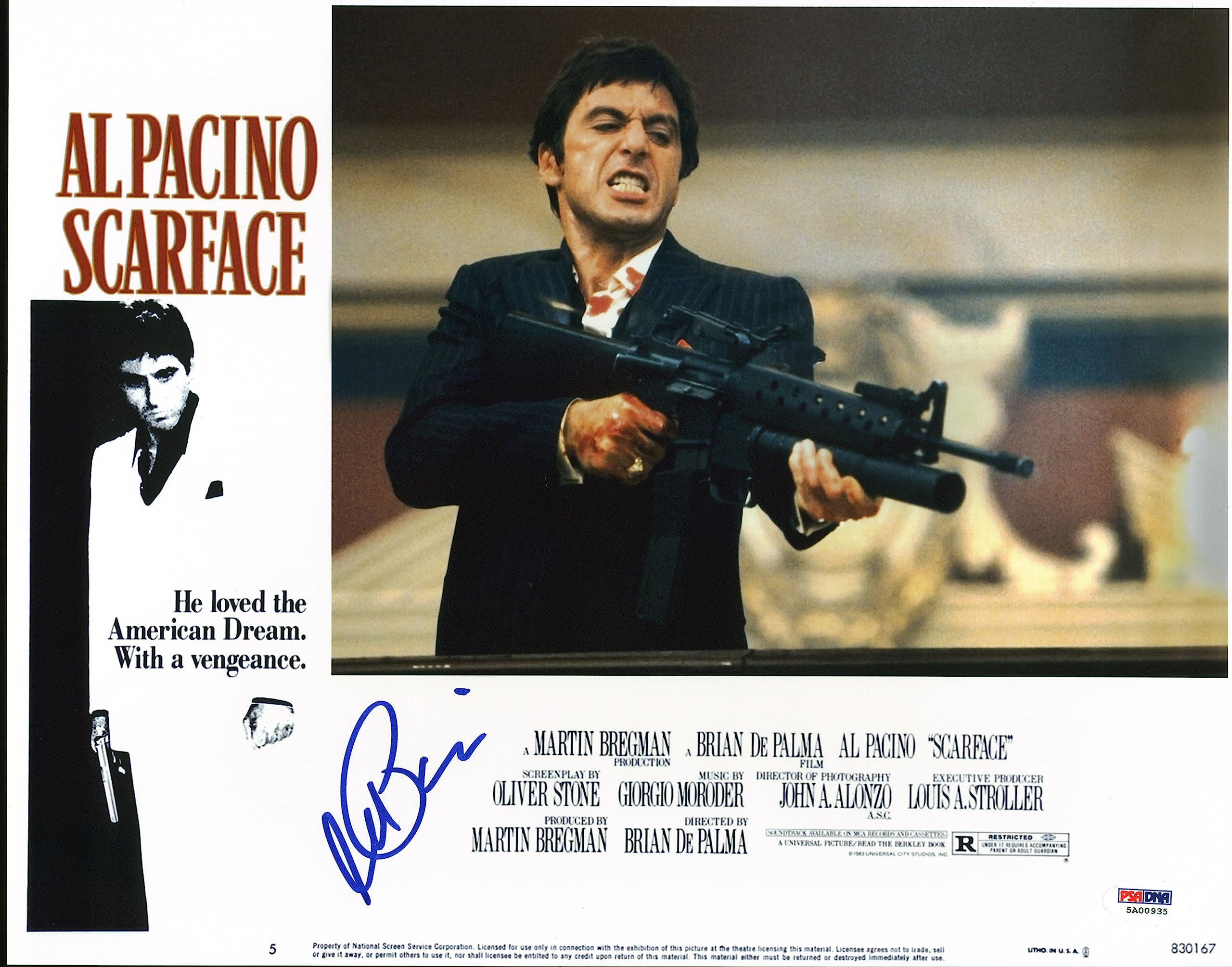 Al Pacino Scarface Signed 11x14 Lobby Card Photo Auto 10! PSA/DNA Itp #5A00935