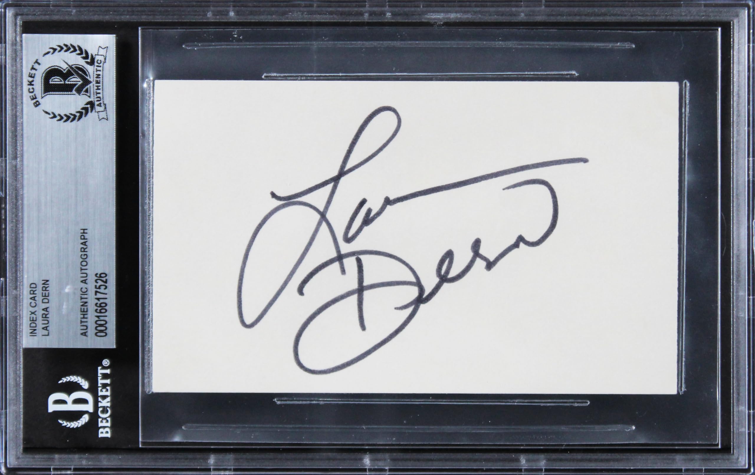 Laura Dern Jurassic Park Signed 3x5 Index Card Autographed BAS Slabbed 1