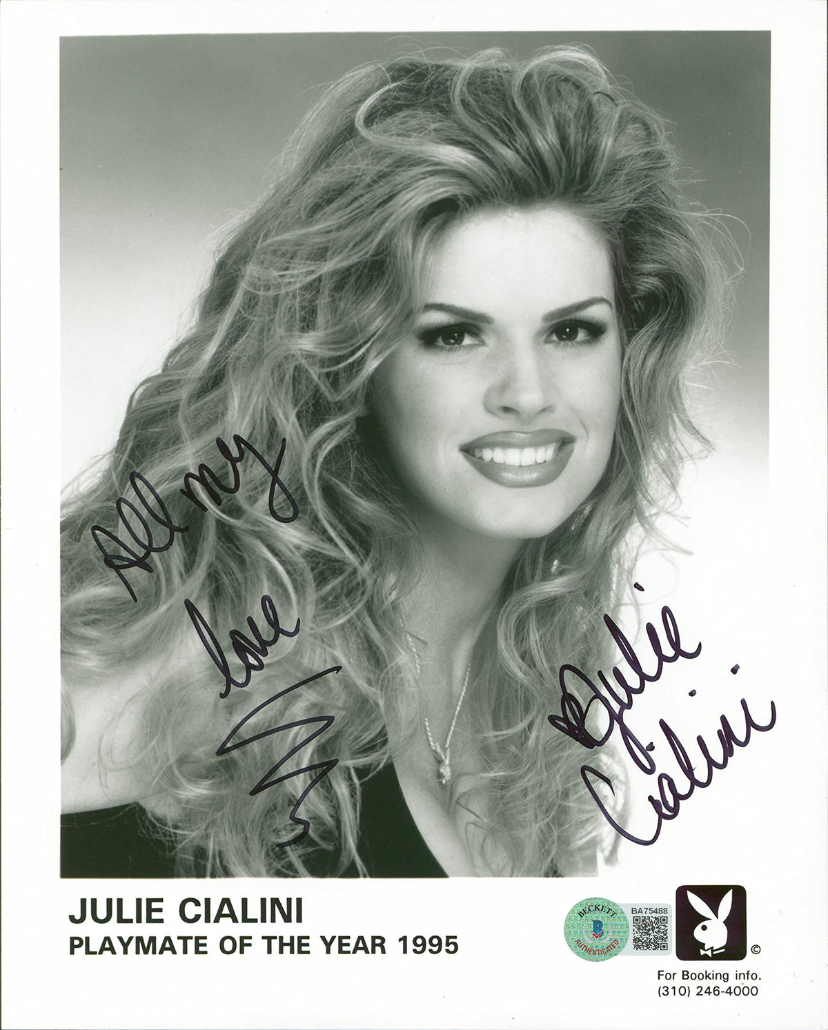 Julie Cialini Playboy "All My Love" Authentic Signed 8x10 Photo BAS #BA75488