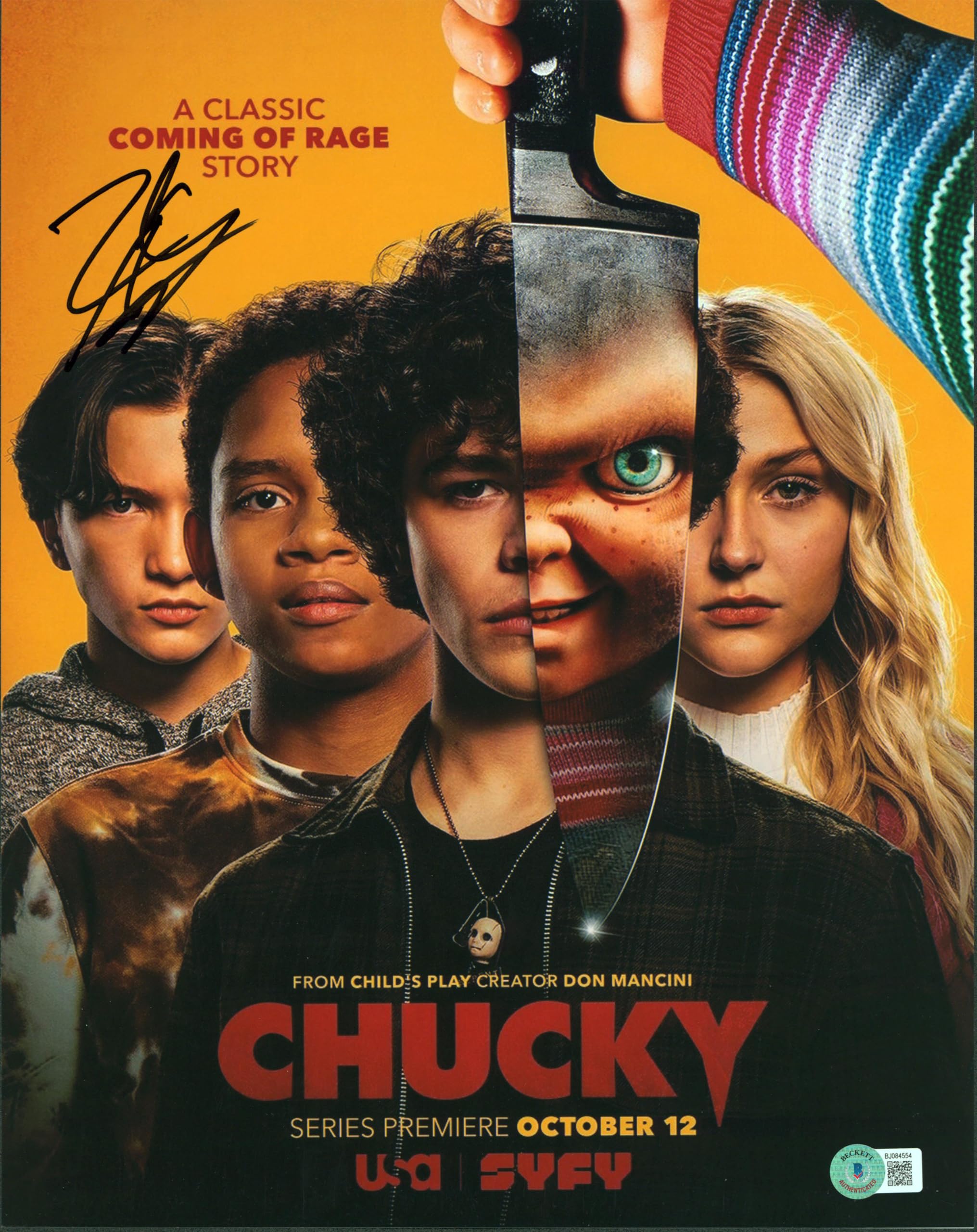 Zackary Arthur Chucky Authentic Signed 11x14 Photo Autographed BAS #BJ084554