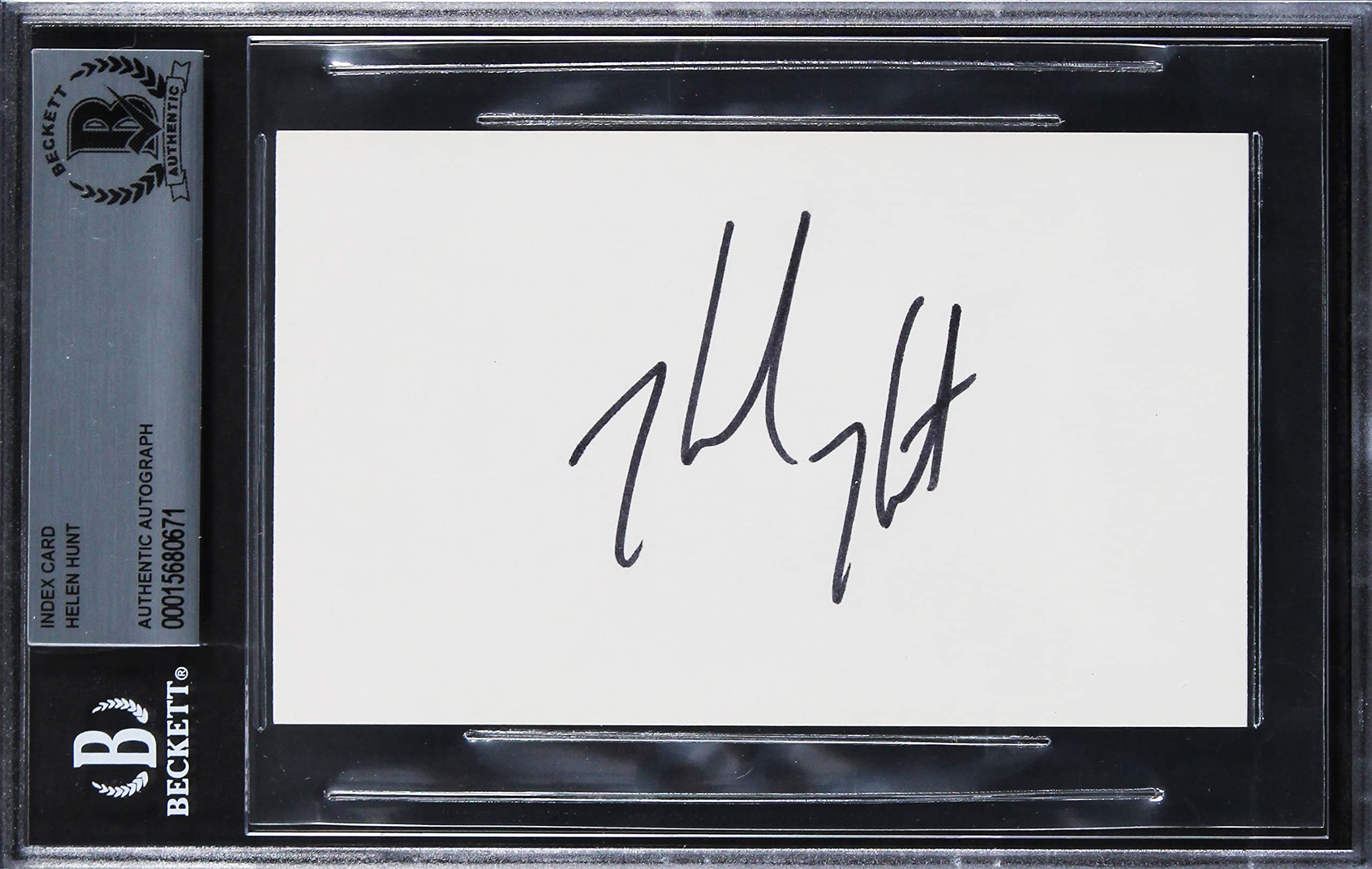 Helen Hunt Mad About You Authentic Signed 3x5 Index Card Autographed BAS Slabbed