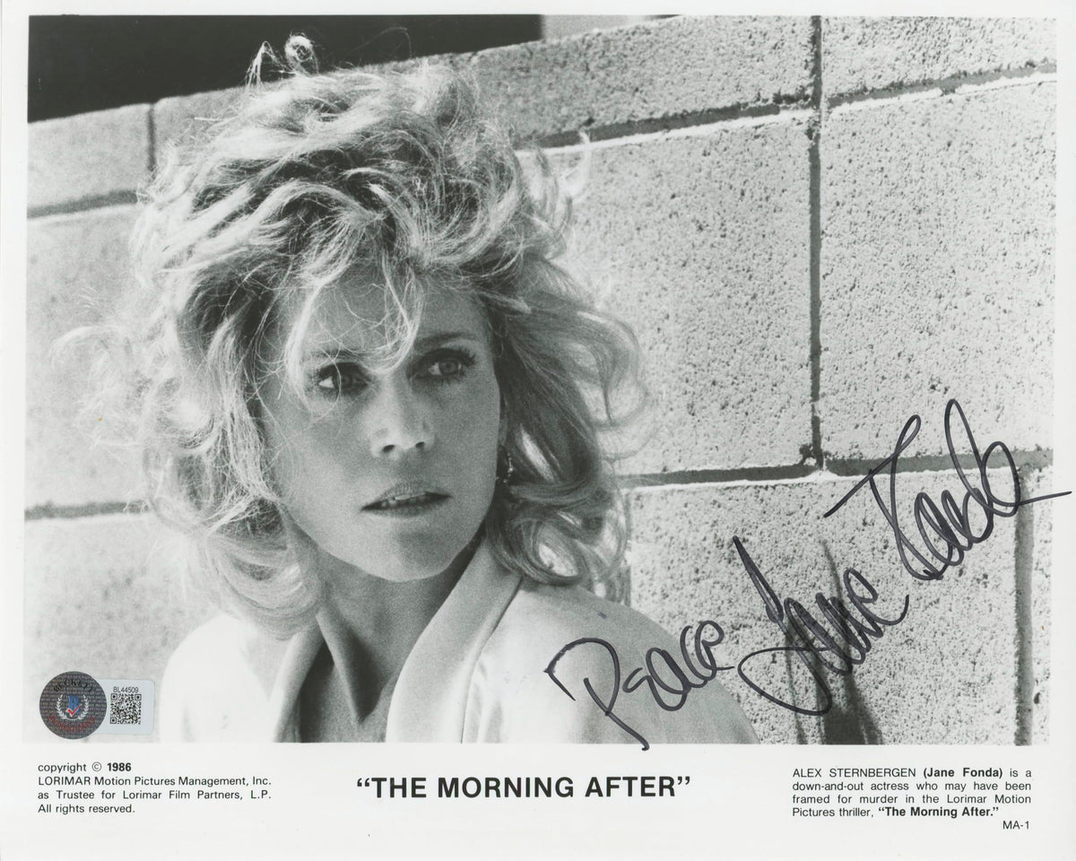 Jane Fonda The Morning After "Peace" Authentic Signed 8x10 Photo BAS #BL44509