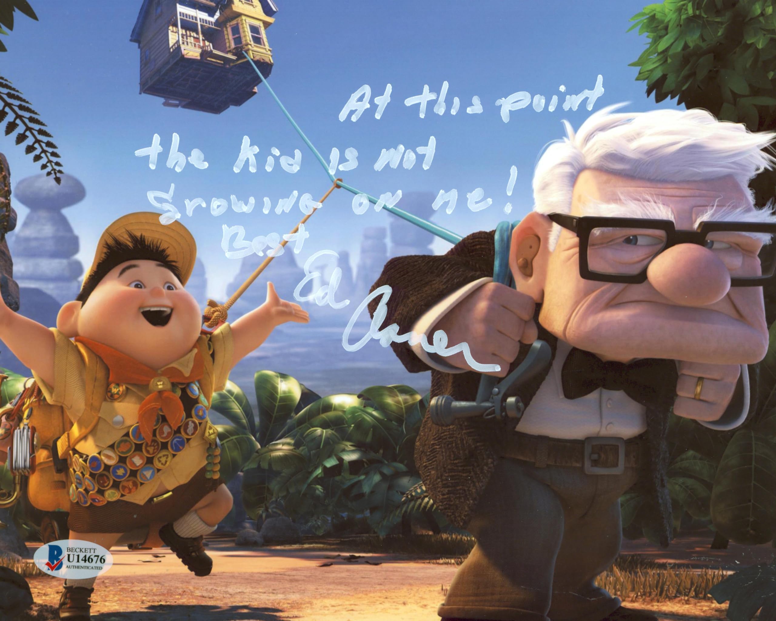 Ed Asner Up "The Kid Is Not Growing On Me!" Signed 8x10 Photo BAS #U14676