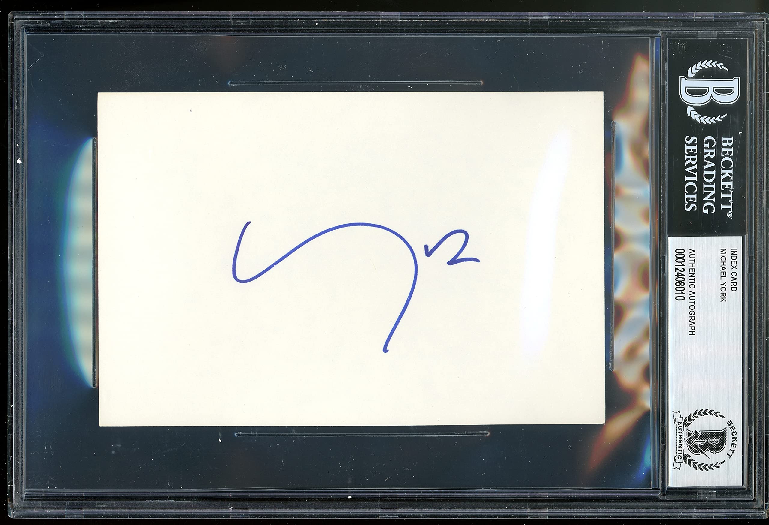 Michael York Romeo + Juliet Authentic Signed 4x6 Index Card BAS Slabbed