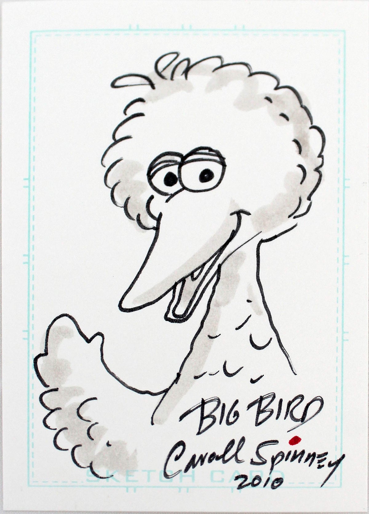 Caroll Spinney Sesame Street "Big Bird" Signed 2.5x3.5 Artist Sketch Card JSA