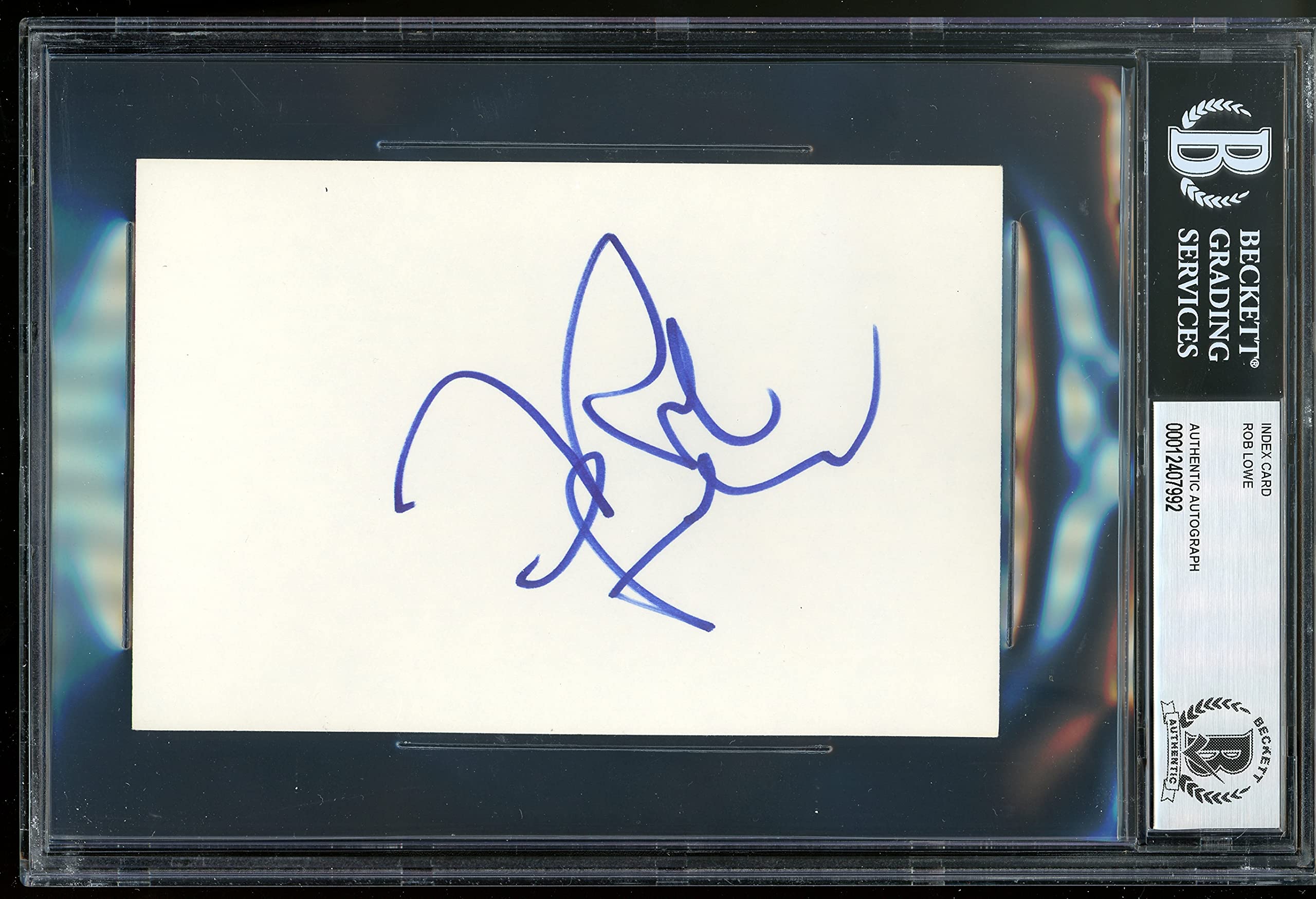 Rob Lowe The Outsiders Authentic Signed 4x6 Index Card Autographed BAS Slabbed