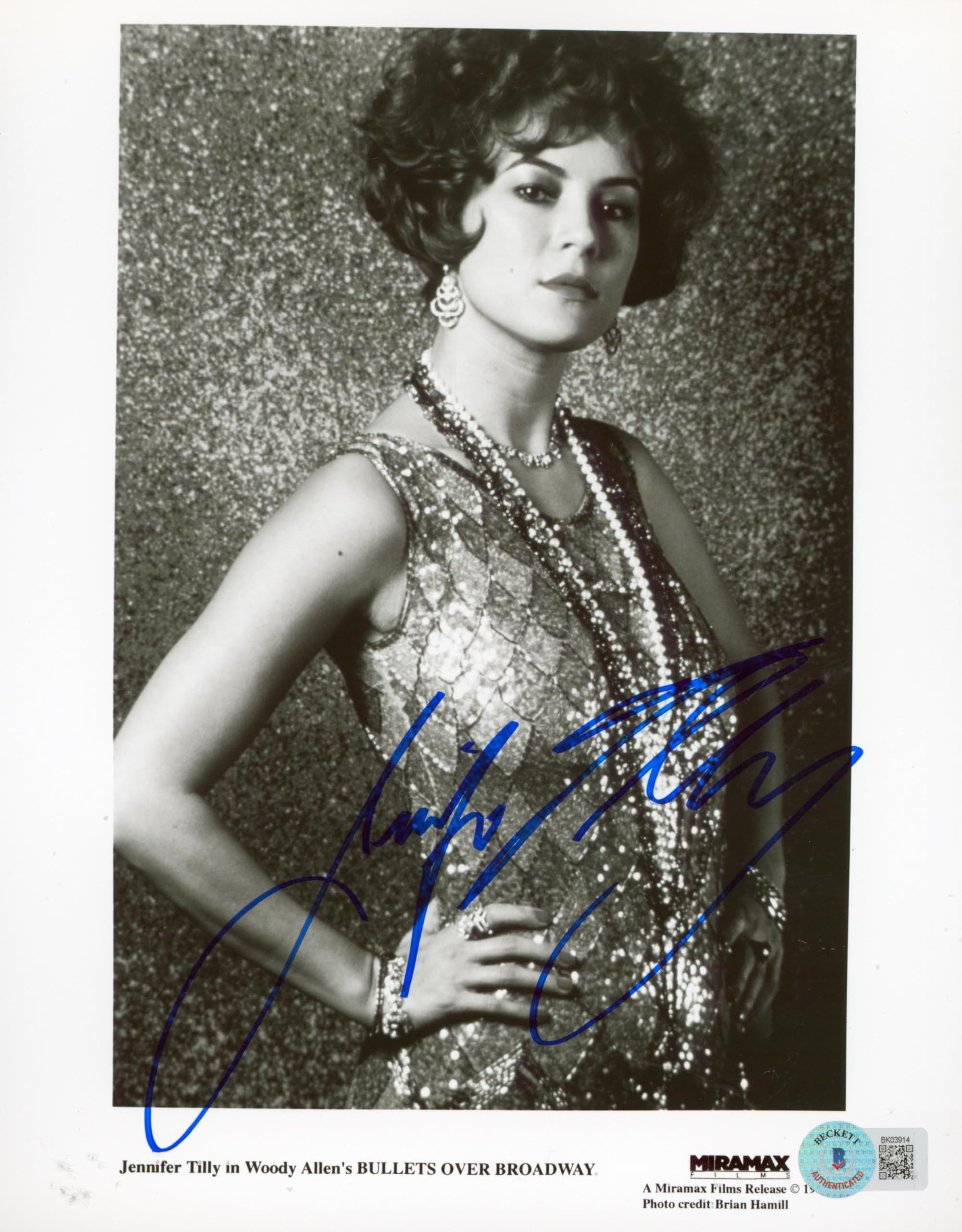 Jennifer Tilly Bullets over Broadway Authentic Signed 8x10 Photo BAS #BK03914