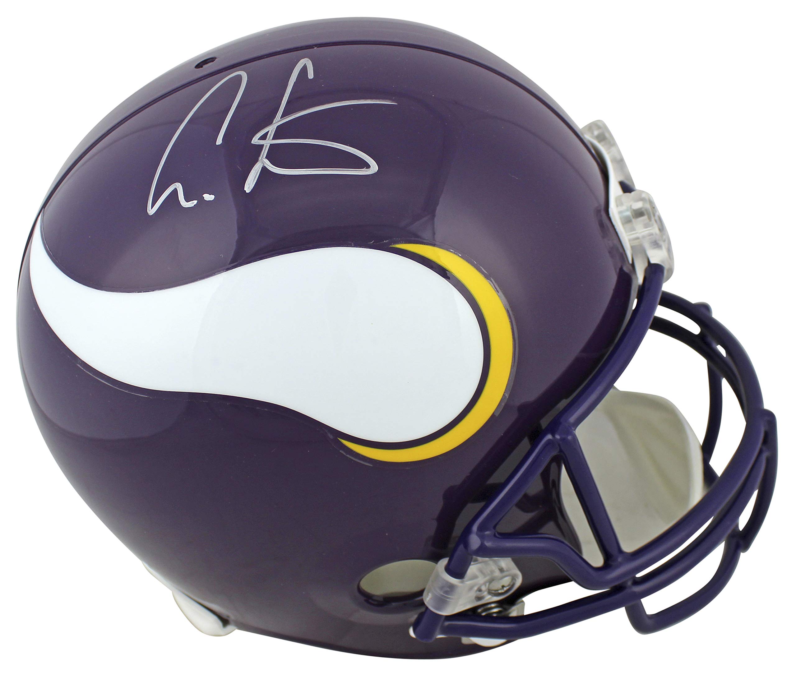 Vikings Cris Carter Authentic Signed Purple Full Size Rep Helmet BAS Witnessed
