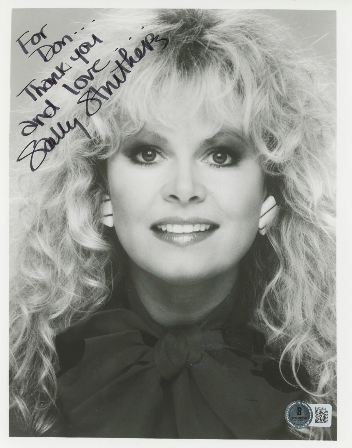 Sally Struthers All In The Family "Thank You" Signed 8x10 Photo BAS #BM03833