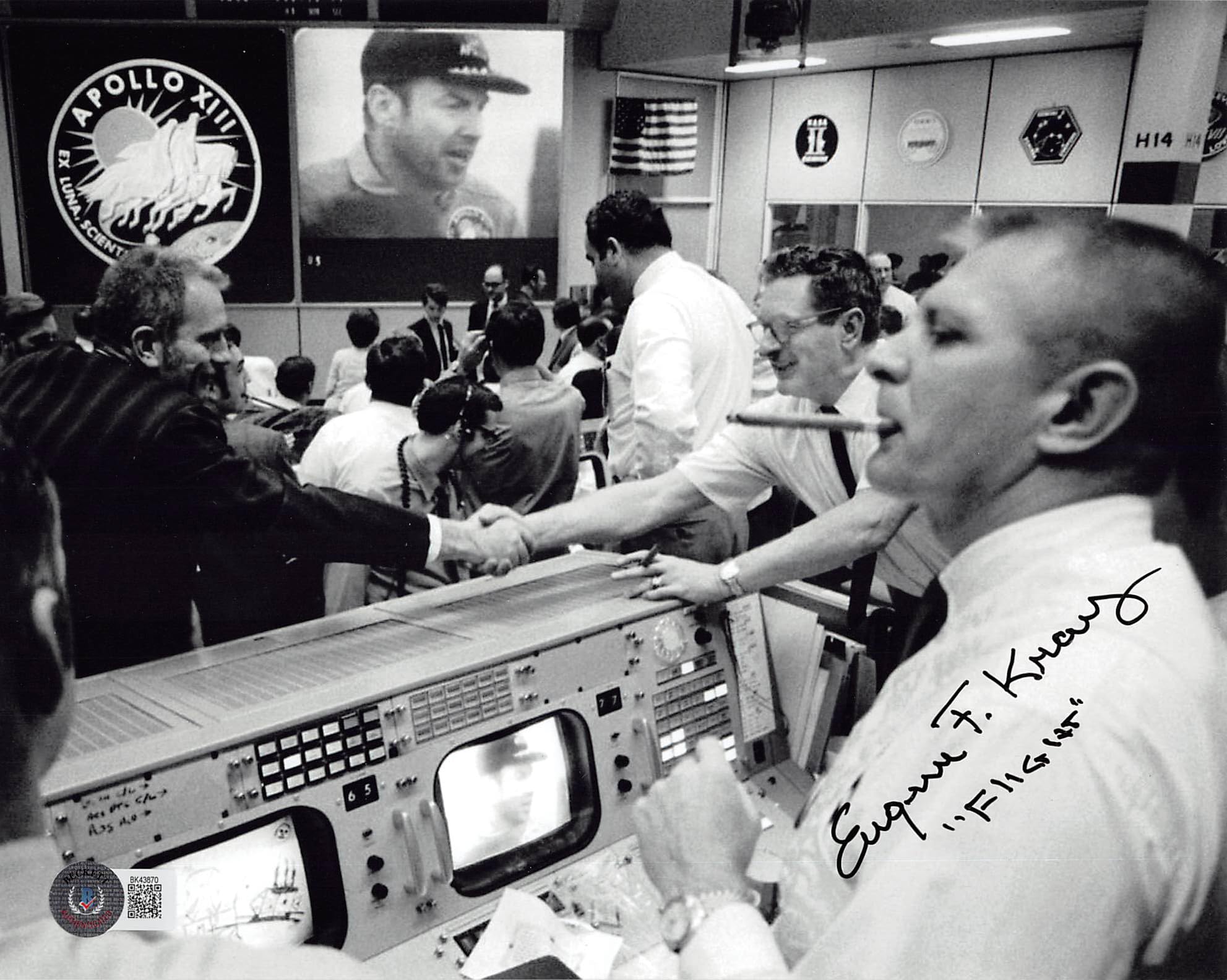 Gene Kranz NASA Flight Director "Flight" Signed 8x10 Photo BAS #BK43870
