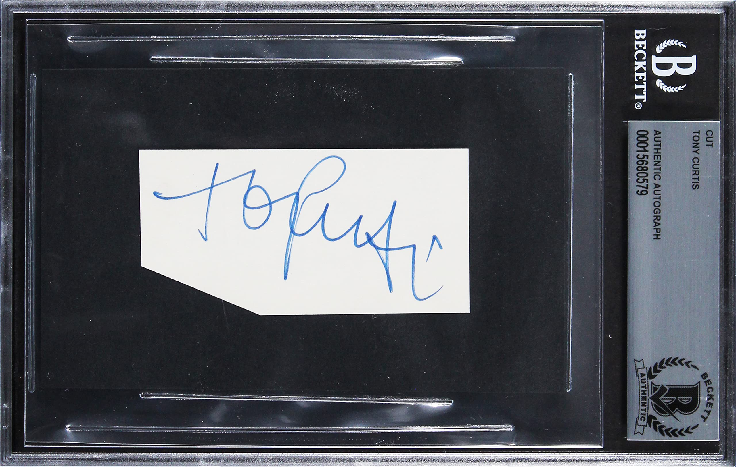 Tony Curtis Some Like It Hot Authentic Signed 1.5x3.25 Cut Signature BAS Slabbed
