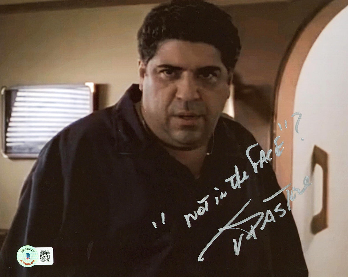 Vincent Pastore The Sopranos "'Not in the Face'?" Signed 8x10 Photo BAS #BJ32646