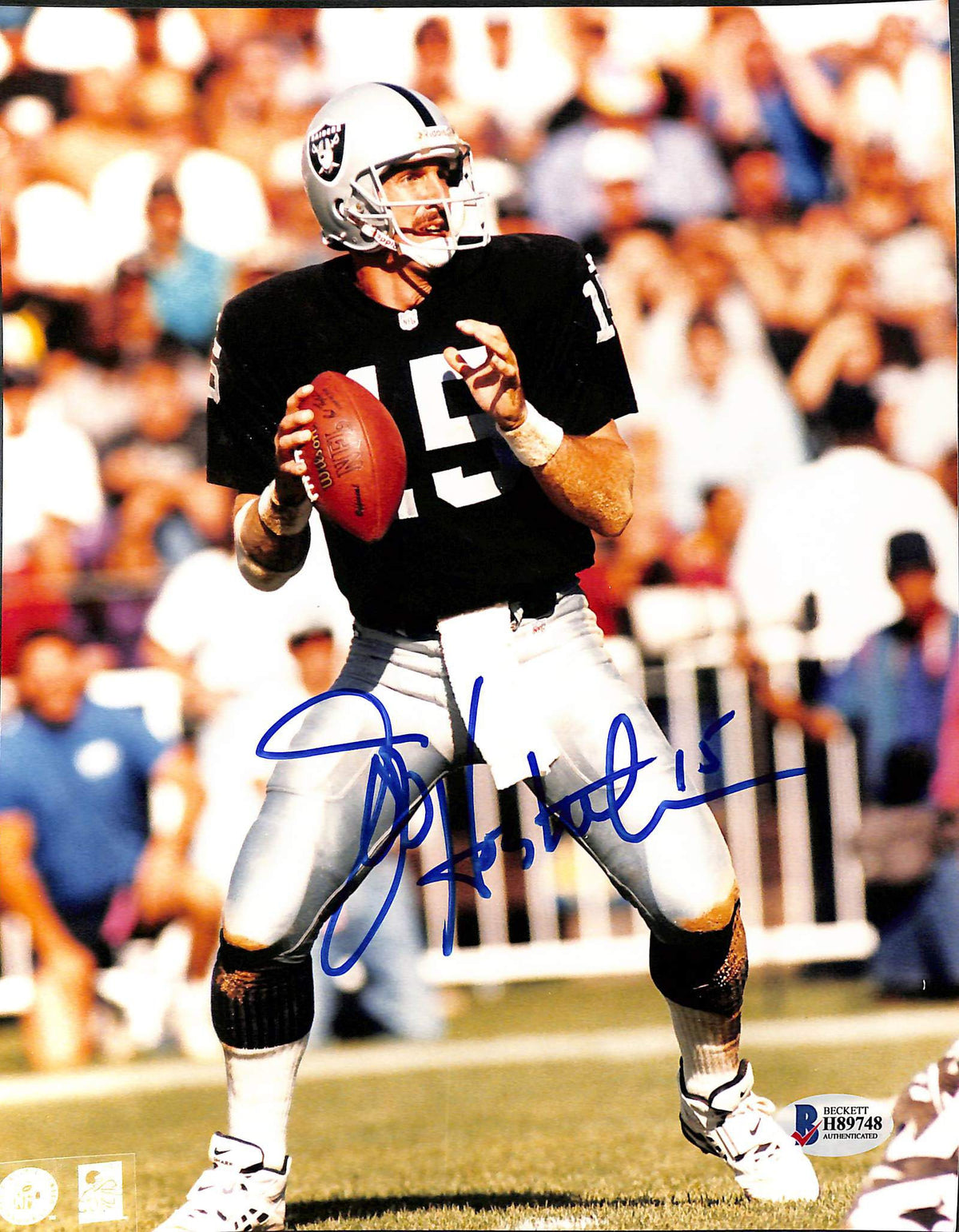 Raiders Jeff Hostetler Authentic Signed 8x10 Photo Autographed BAS 2