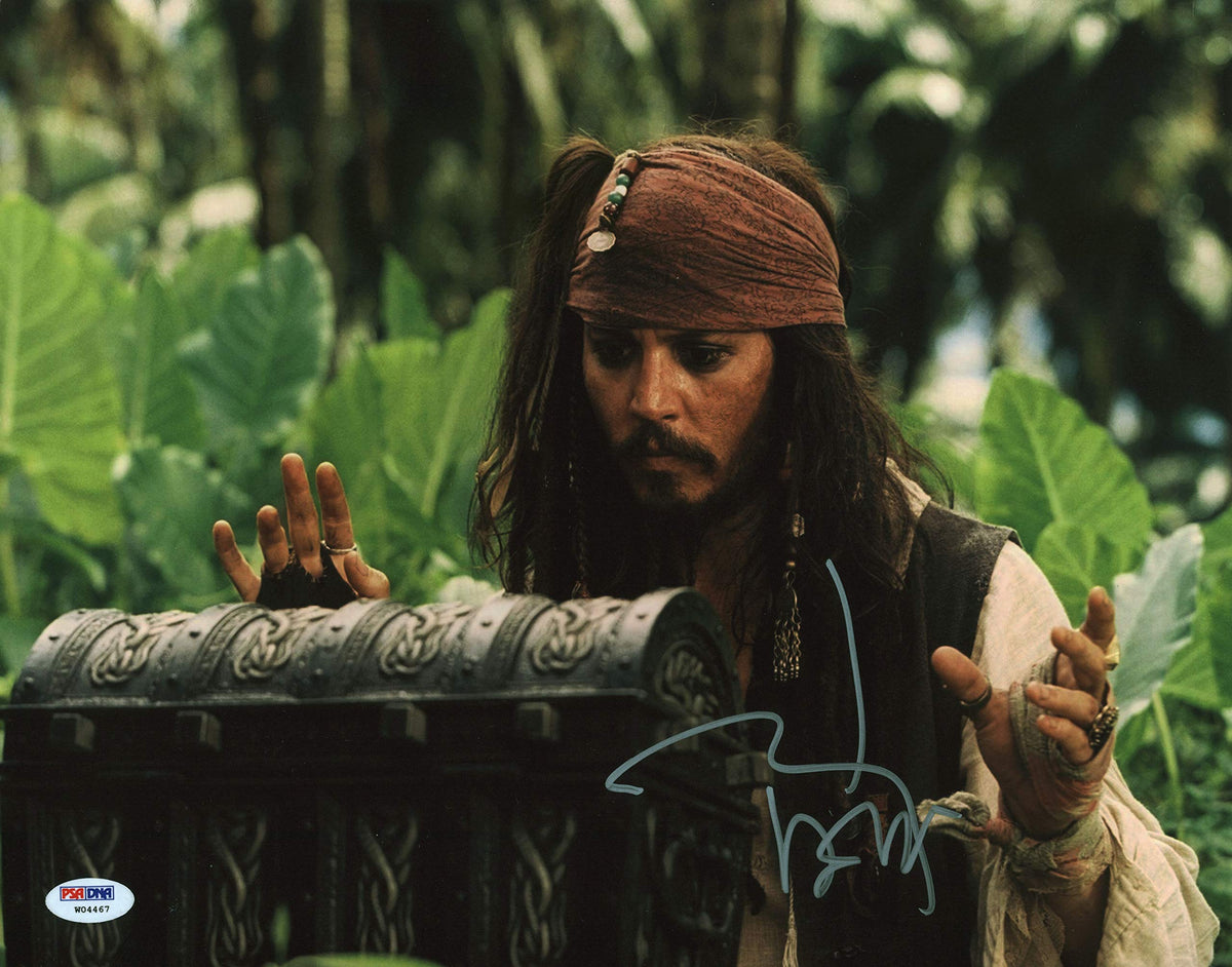 Johnny Depp Pirates Of The Caribbean Signed 11x14 Photo Graded 10! PSA #W04467