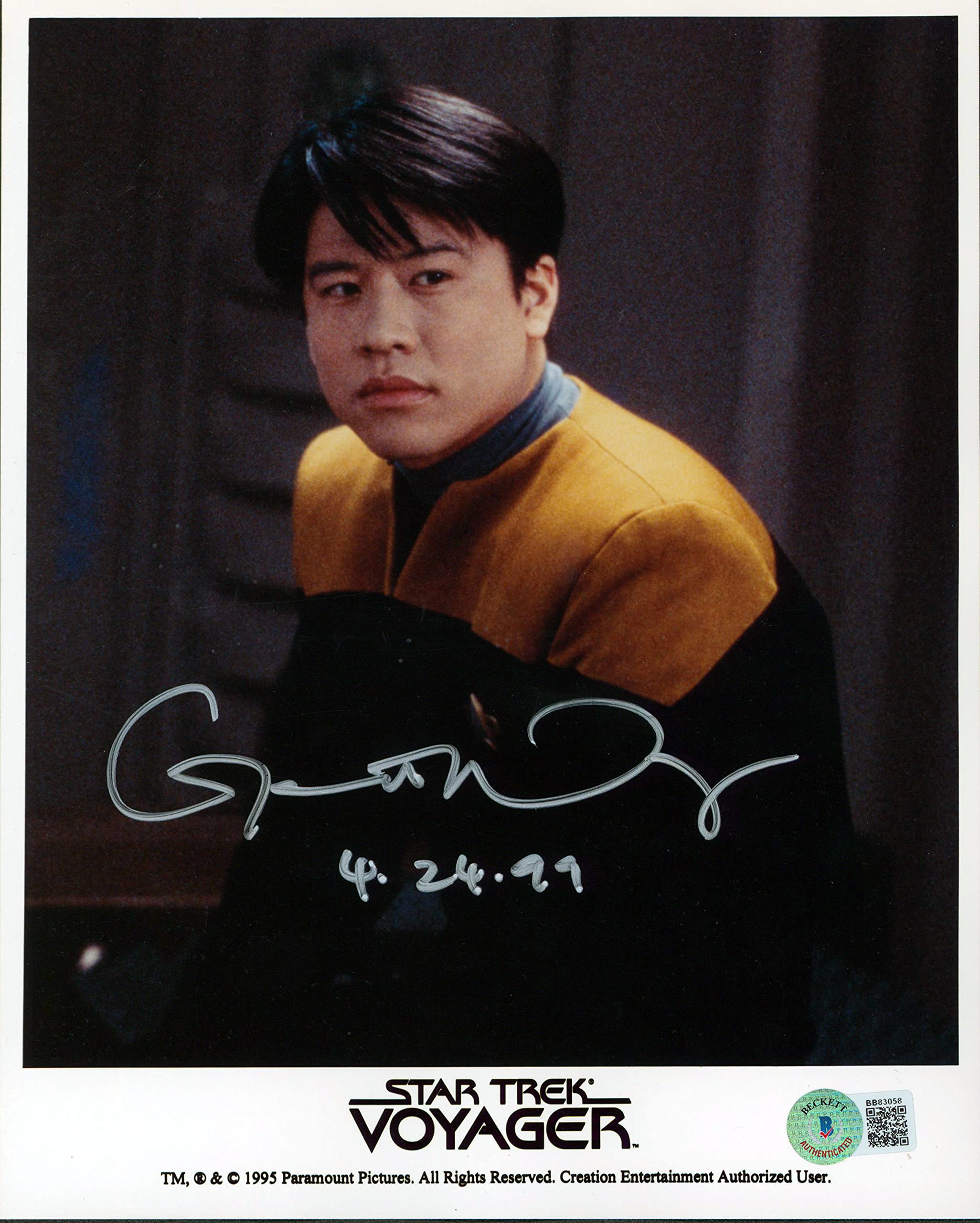 Garrett Wang Star Trek Voyager 4-24-99 Authentic Signed 8x10 Photo BAS #BB83058