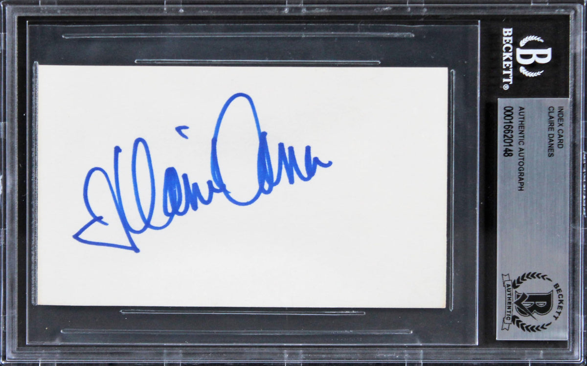 Claire Danes My So-Called Life Authentic Signed 3x5 Index Card BAS Slabbed
