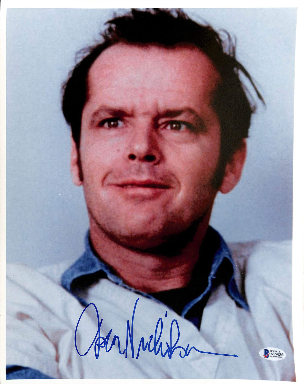 Jack Nicholson One Flew Over The Cuckoo's Nest Signed 12x15 Photo BAS #A57030