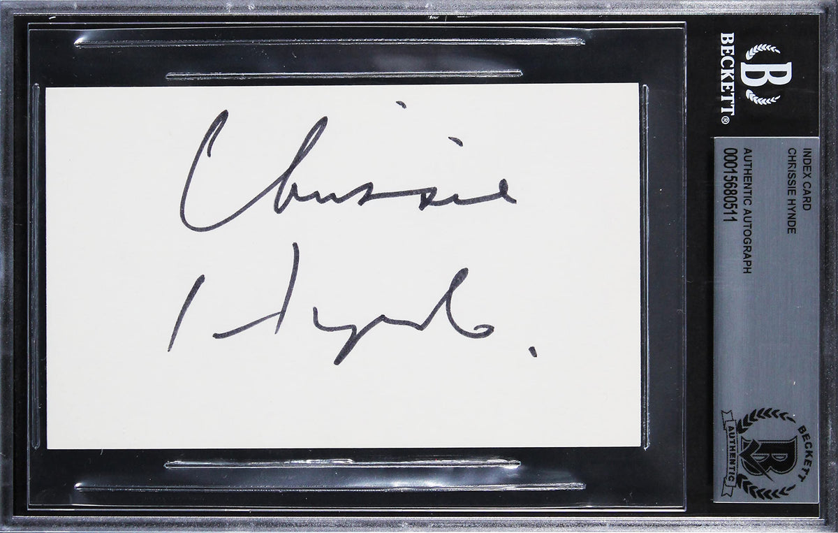 Chrissie Hynde The Pretenders Authentic Signed 3x5 Index Card BAS Slabbed
