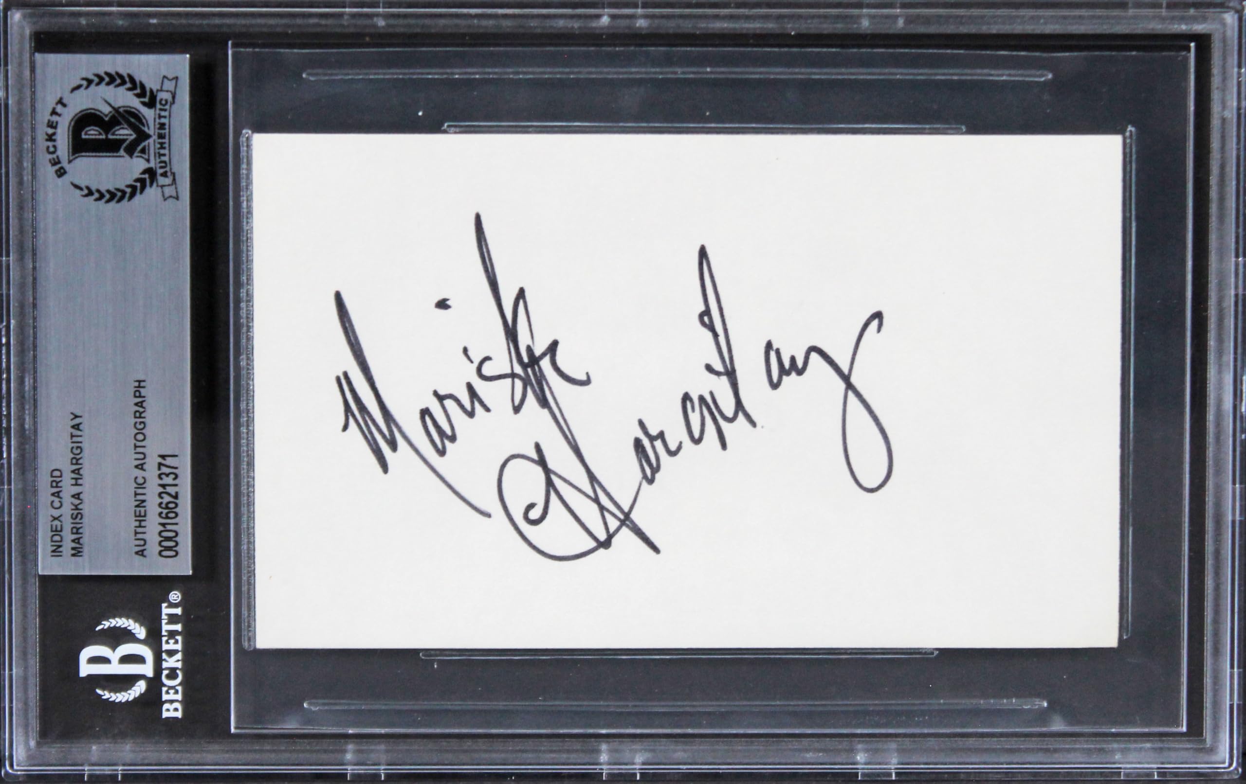 Mariska Hargitay Law & Order SVU Authentic Signed 3x5 Index Card BAS Slabbed