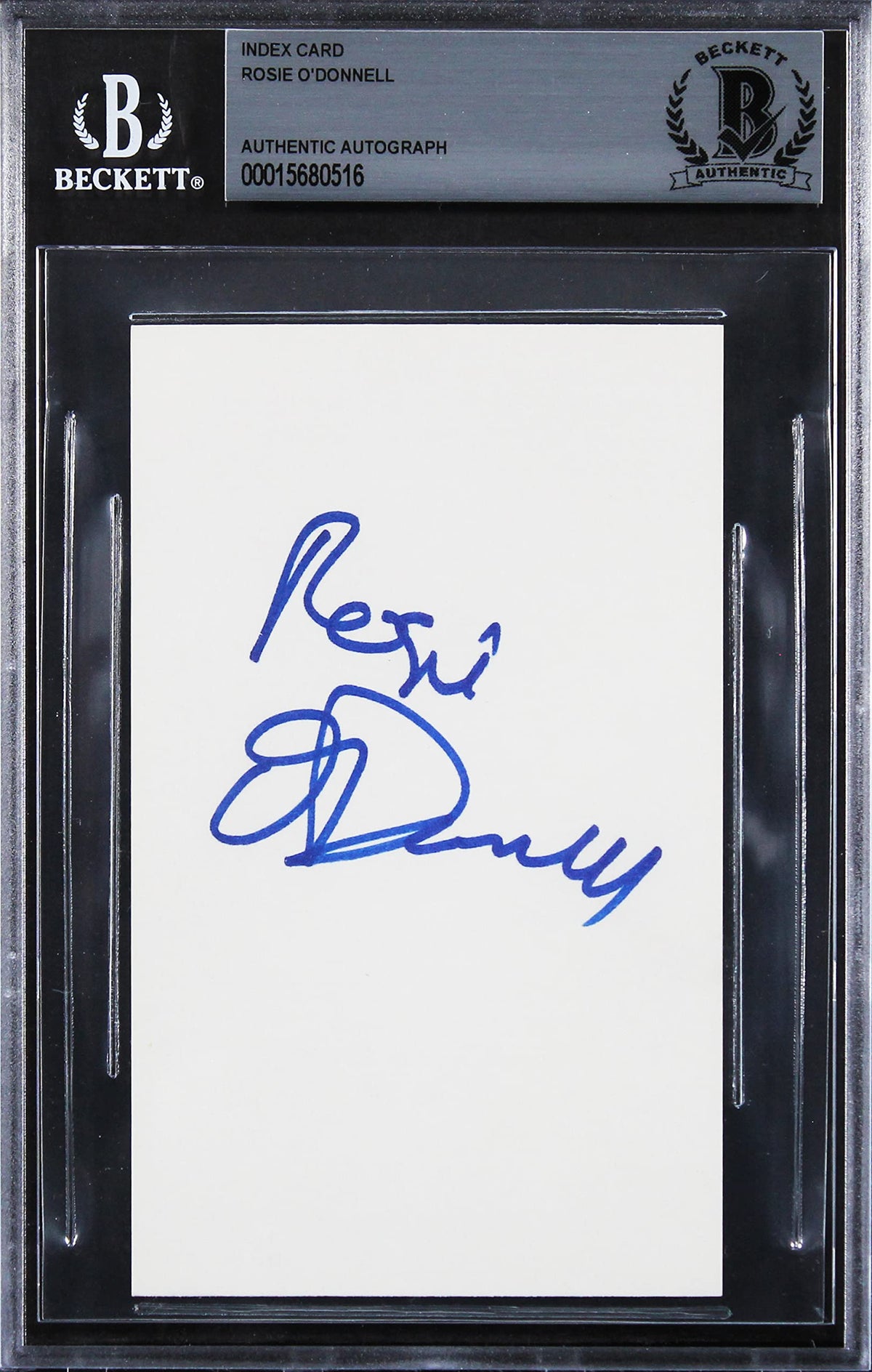 Rosie O'Donnell A League Of Their Own Authentic Signed 3x5 Index Card BAS Slab 1