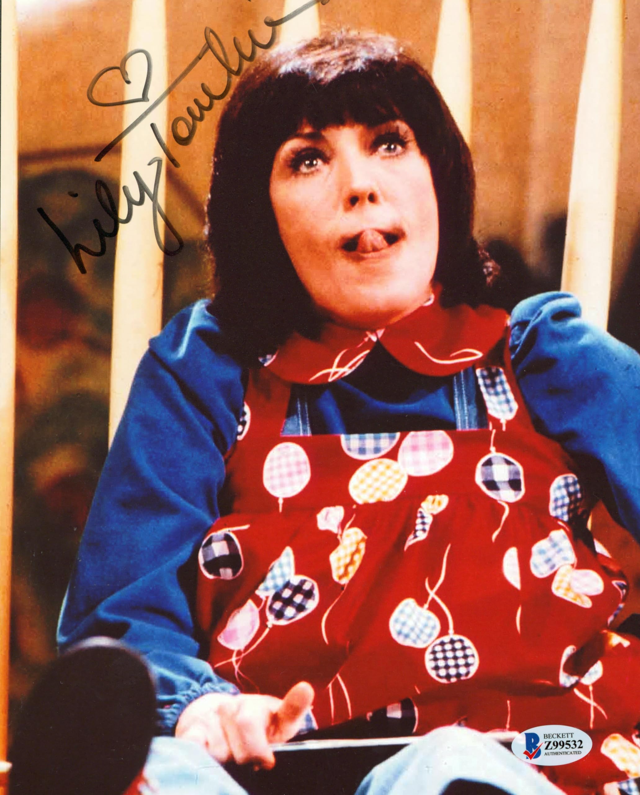 Lily Tomlin Rowan & Martin's Laugh-In Authentic Signed 8x10 Vertical Photo BAS 3