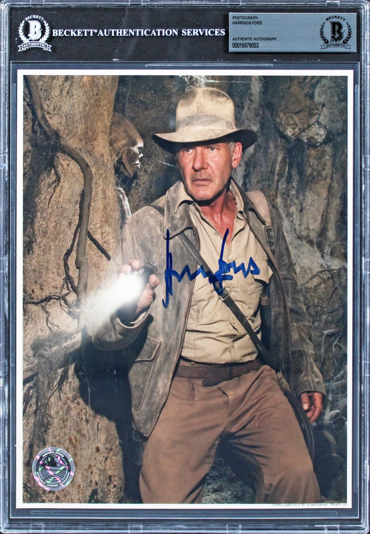 Harrison Ford Indiana Jones Raiders of the Lost Ark Signed 8x10 Photo BAS Slab