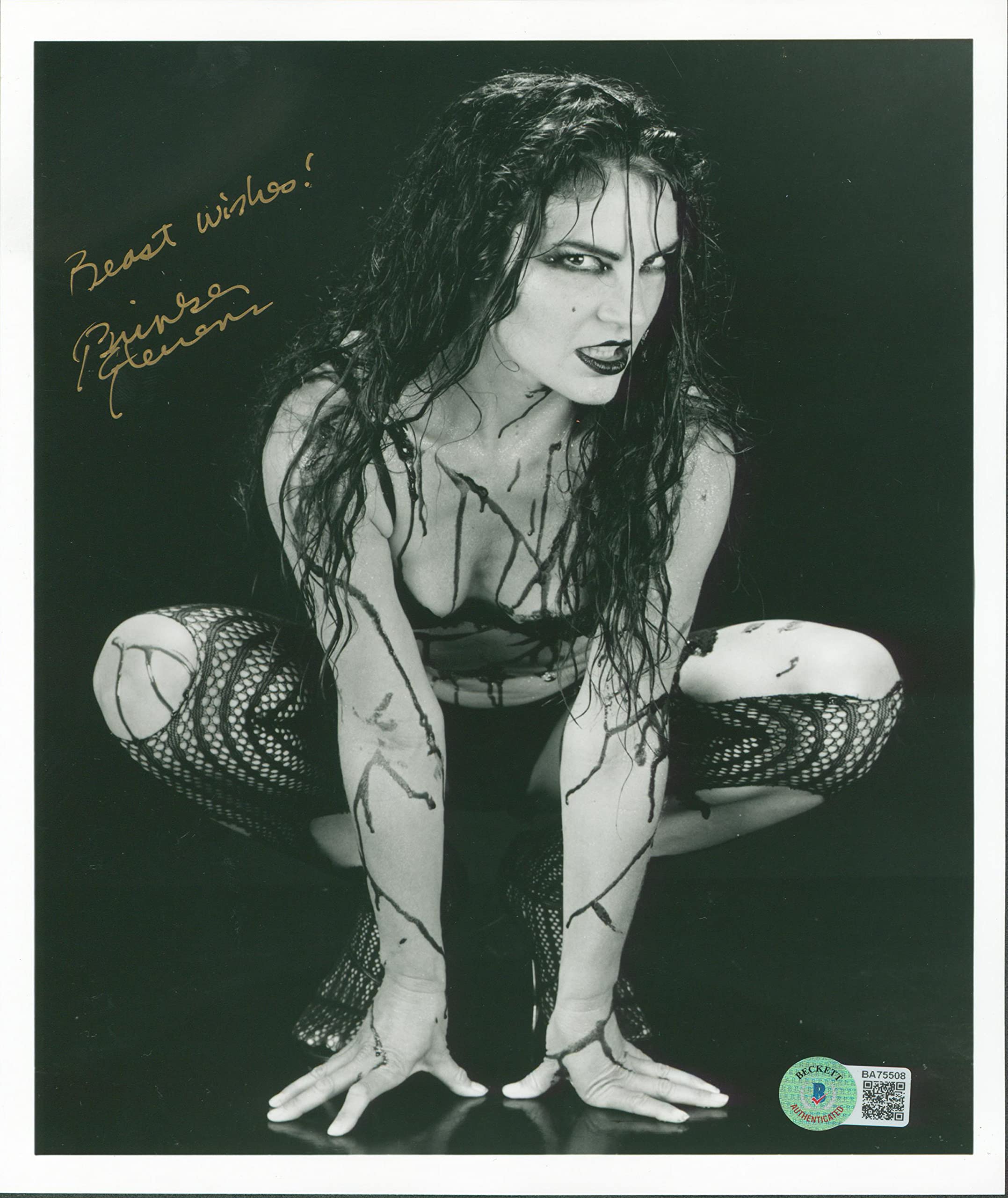 Brinke Stevens "Best Wishes" Authentic Signed 8x10 Sexy Photo BAS #BA75508