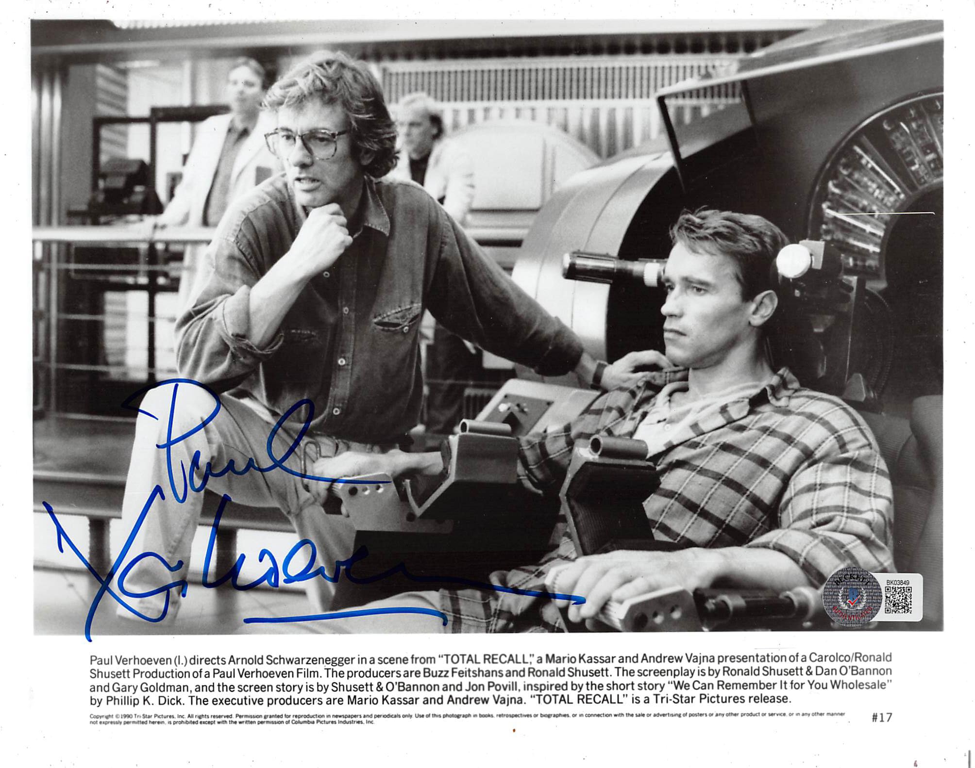 Paul Verhoeven Total Recall Authentic Signed 8x10 Photo Autographed BAS #BK03849