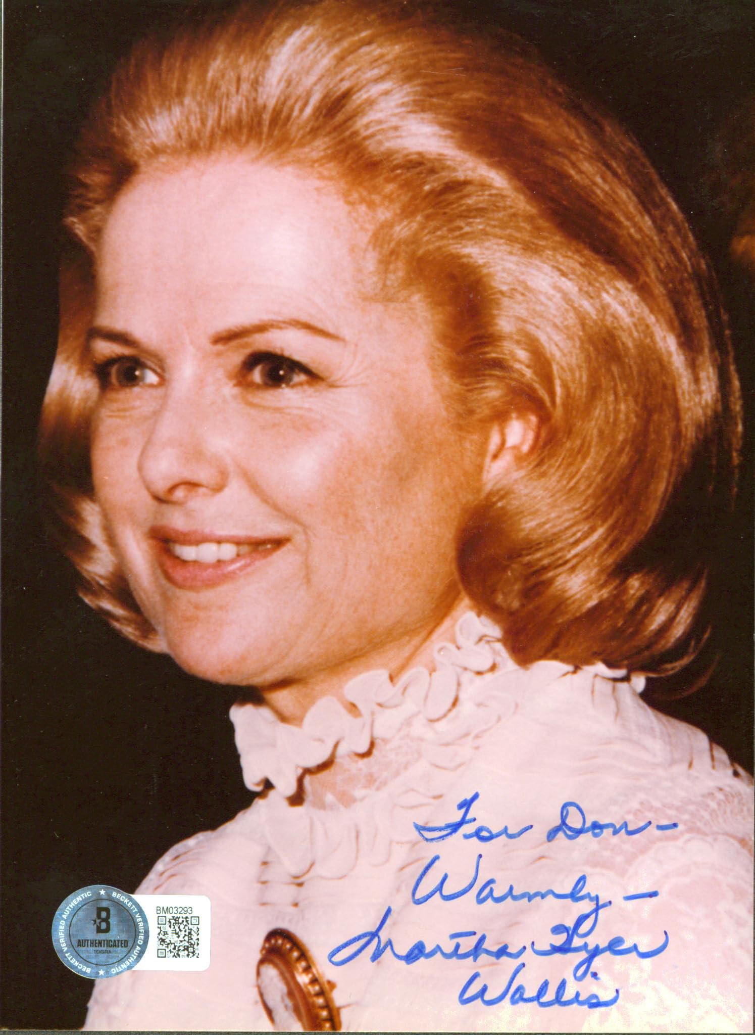 Martha Hyer Sabrina "For Don, Warmly" Authentic Signed 5x7 Photo BAS #BM03293