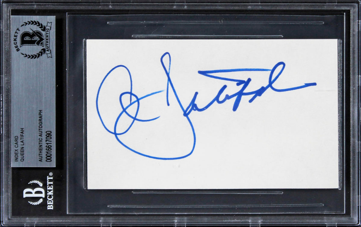 Queen Latifah The Equalizer Authentic Signed 3x5 Index Card BAS Slabbed