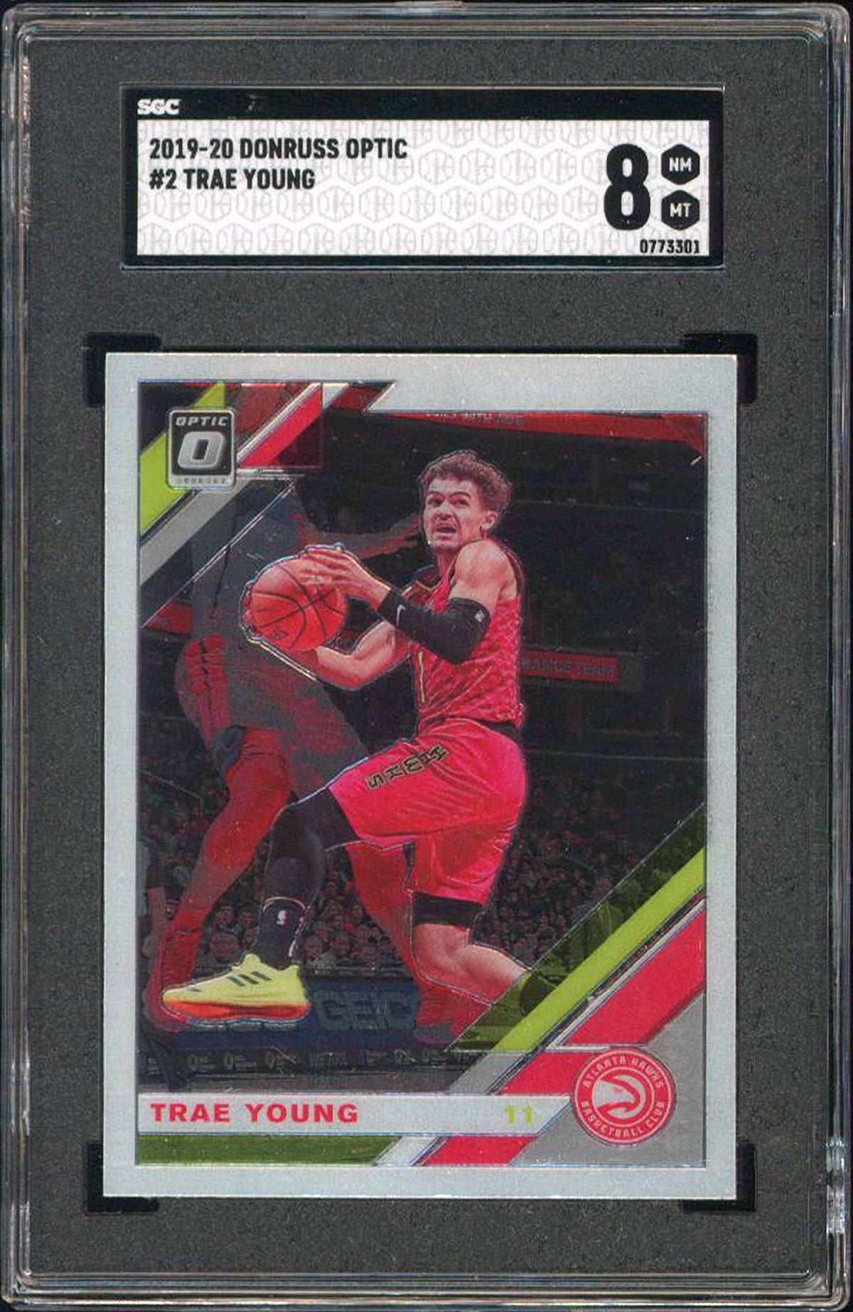 Hawks Trae Young 2019 Donruss Optic #2 Card Graded NM-MT 8 SGC Authentic