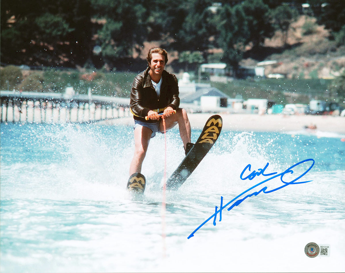 Henry Winkler Happy Days Cool Authentic Signed 11x14 Jumping The Shark Photo BAS