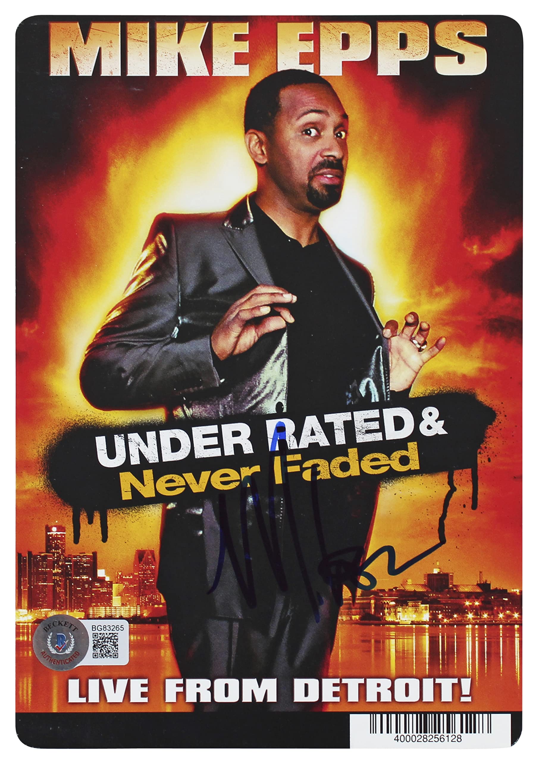 Mike Epps Under Rated & Never Faded Authentic Signed DVD Cover BAS #BG83265