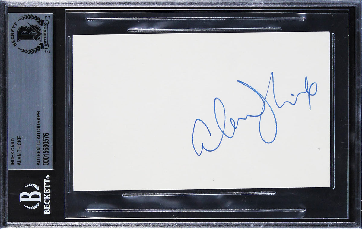 Alan Thicke Growing Pains Authentic Signed 3x5 Index Card BAS Slabbed