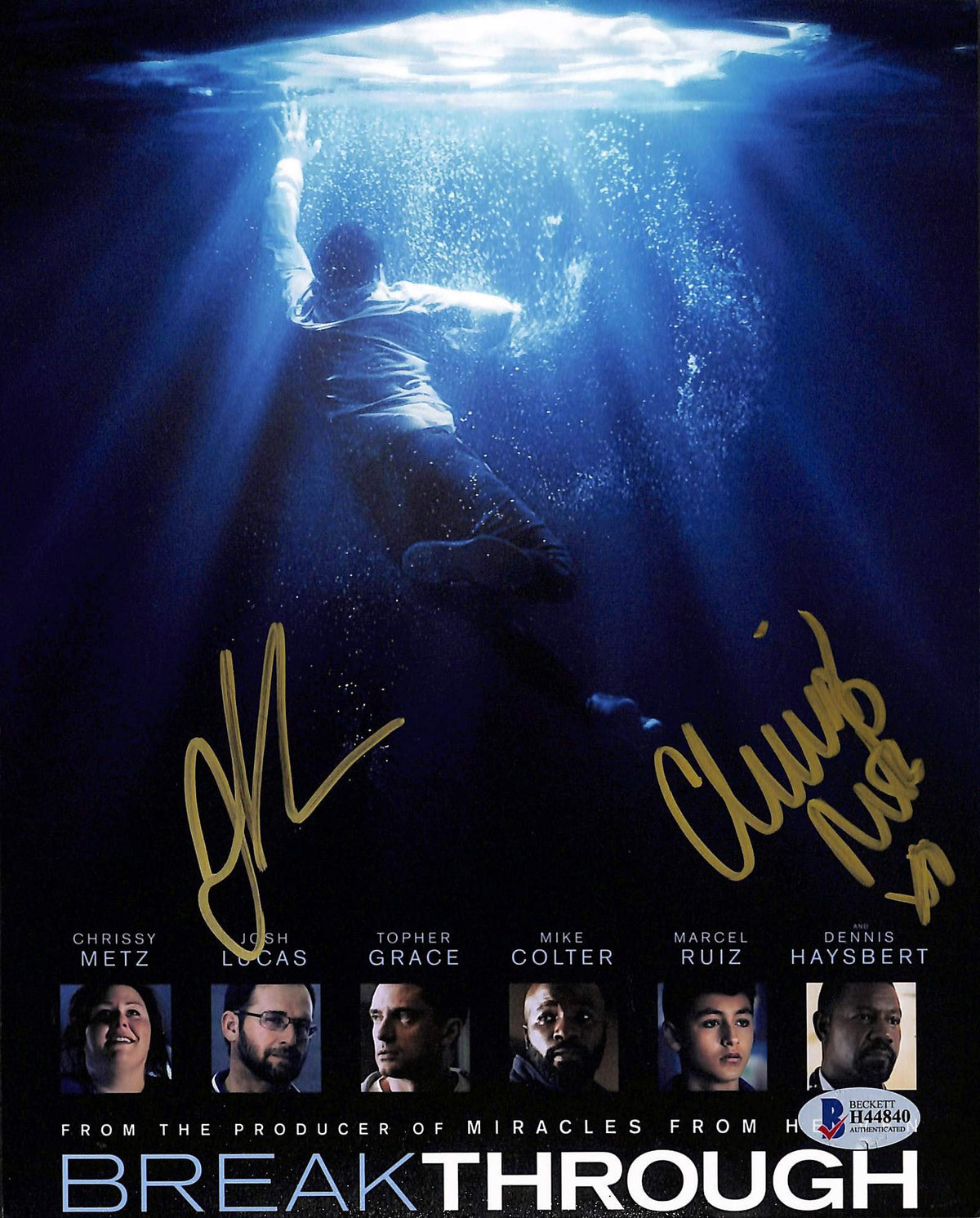 Chrissy Metz & Josh Lucas Breakthrough Authentic Signed 8x10 Photo BAS #H44840